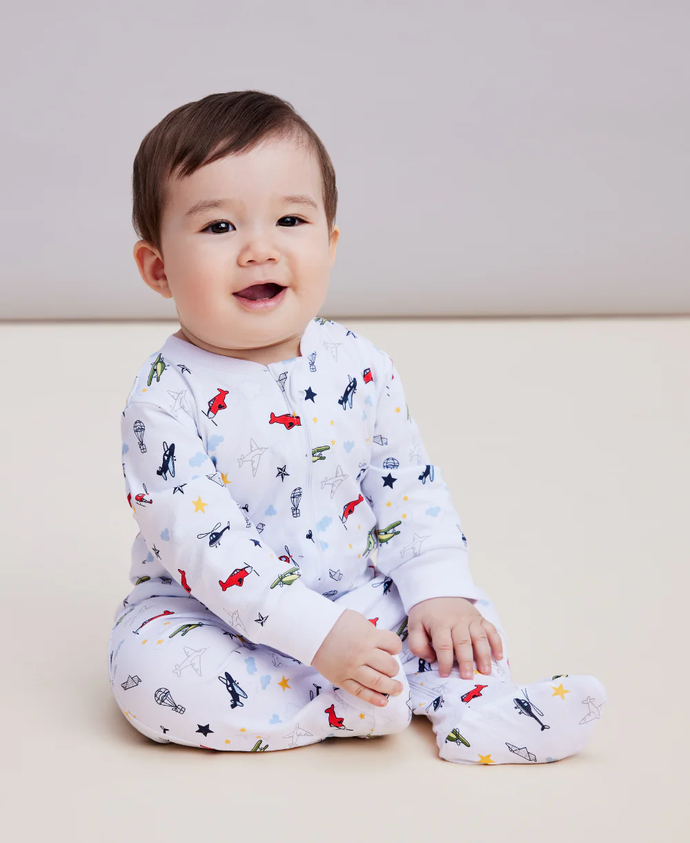 Aviators Print Footie w/ Zip