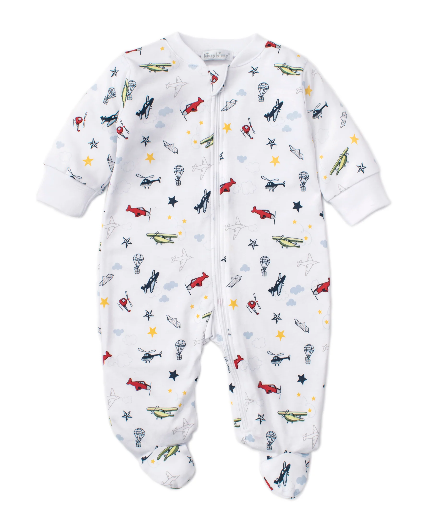 Aviators Print Footie w/ Zip - Image 2