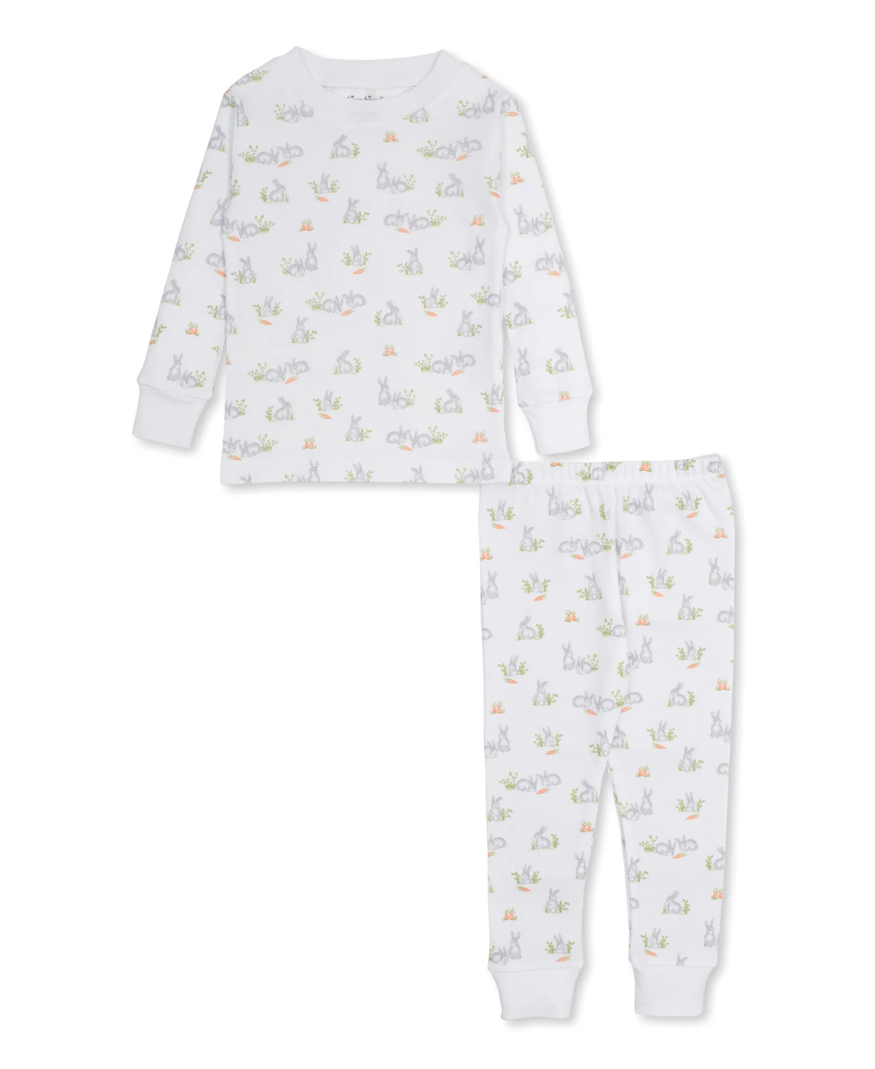 Baby Bunny Patch Silver Toddler Pajama Set - Image 2