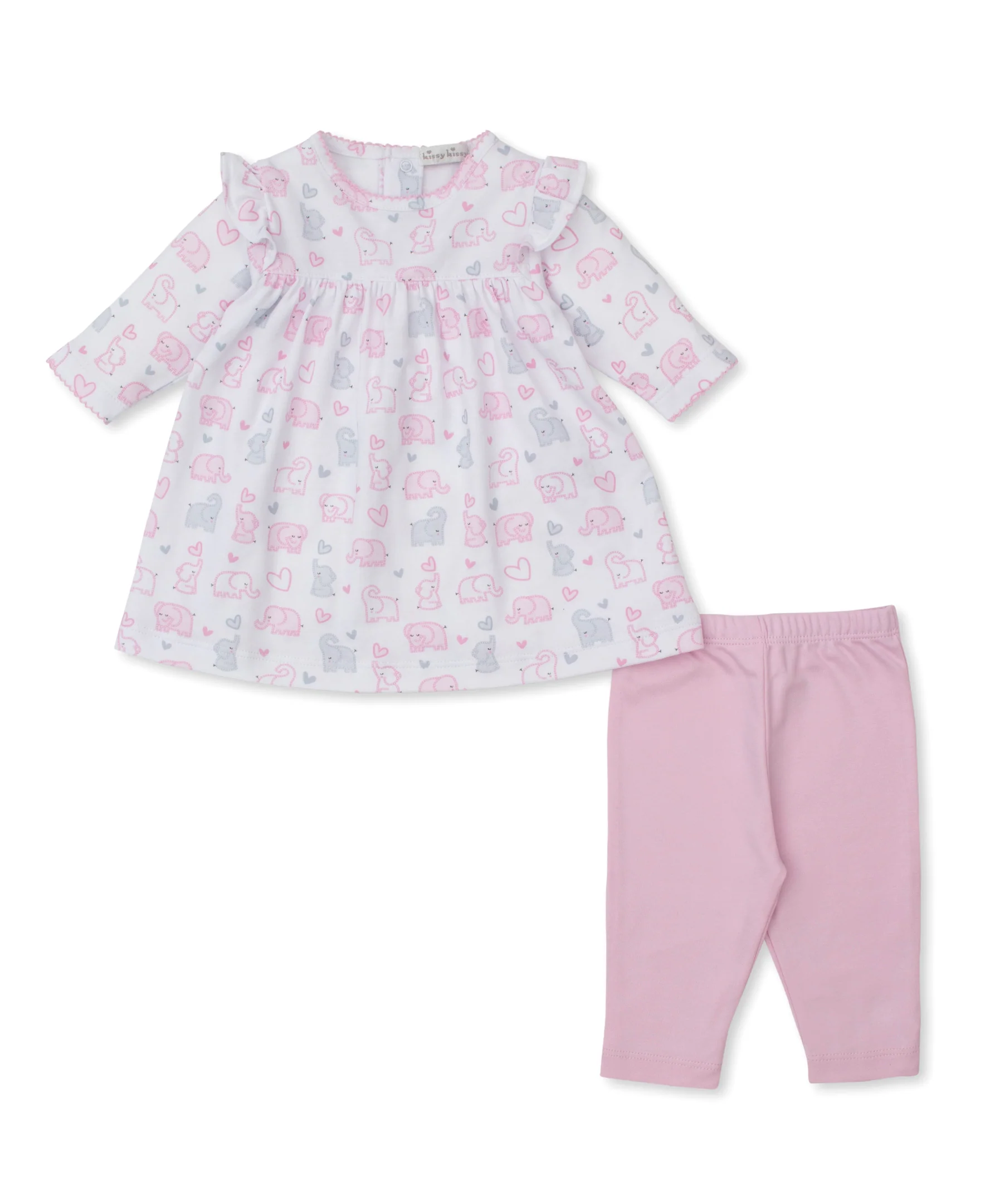 Baby Elephant Hearts Legging Dress Set - Image 2