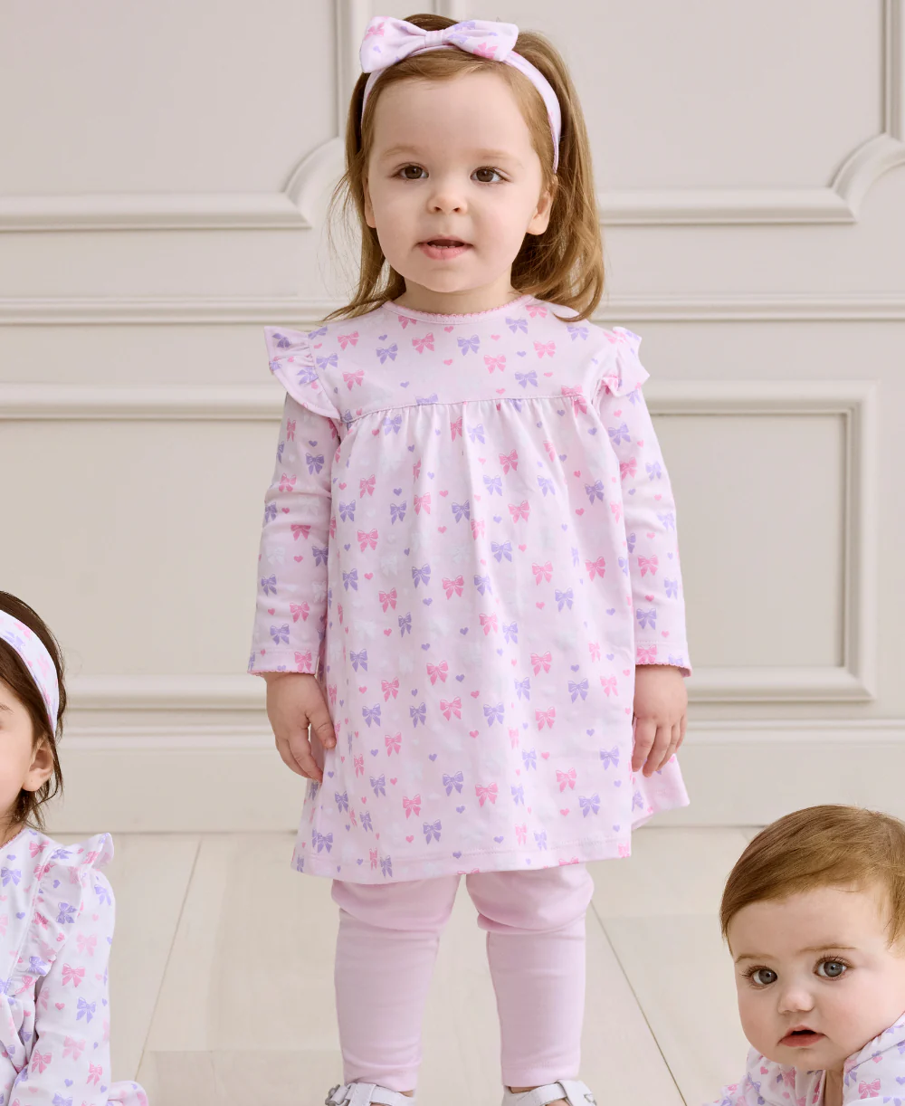 Billowy Bows Pink Legging Dress Set - Image 2