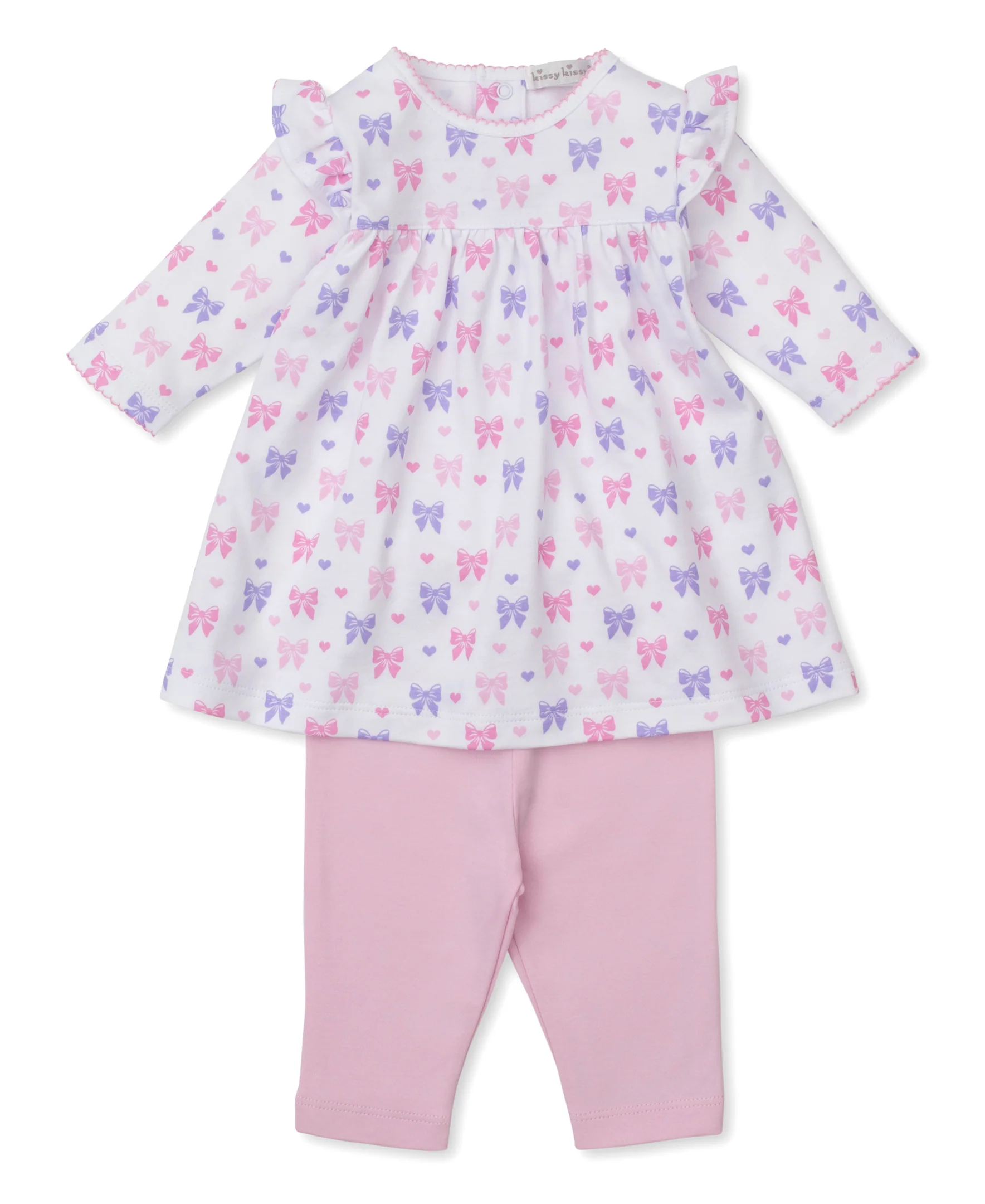 Billowy Bows White Legging Toddler Dress Set - Image 4