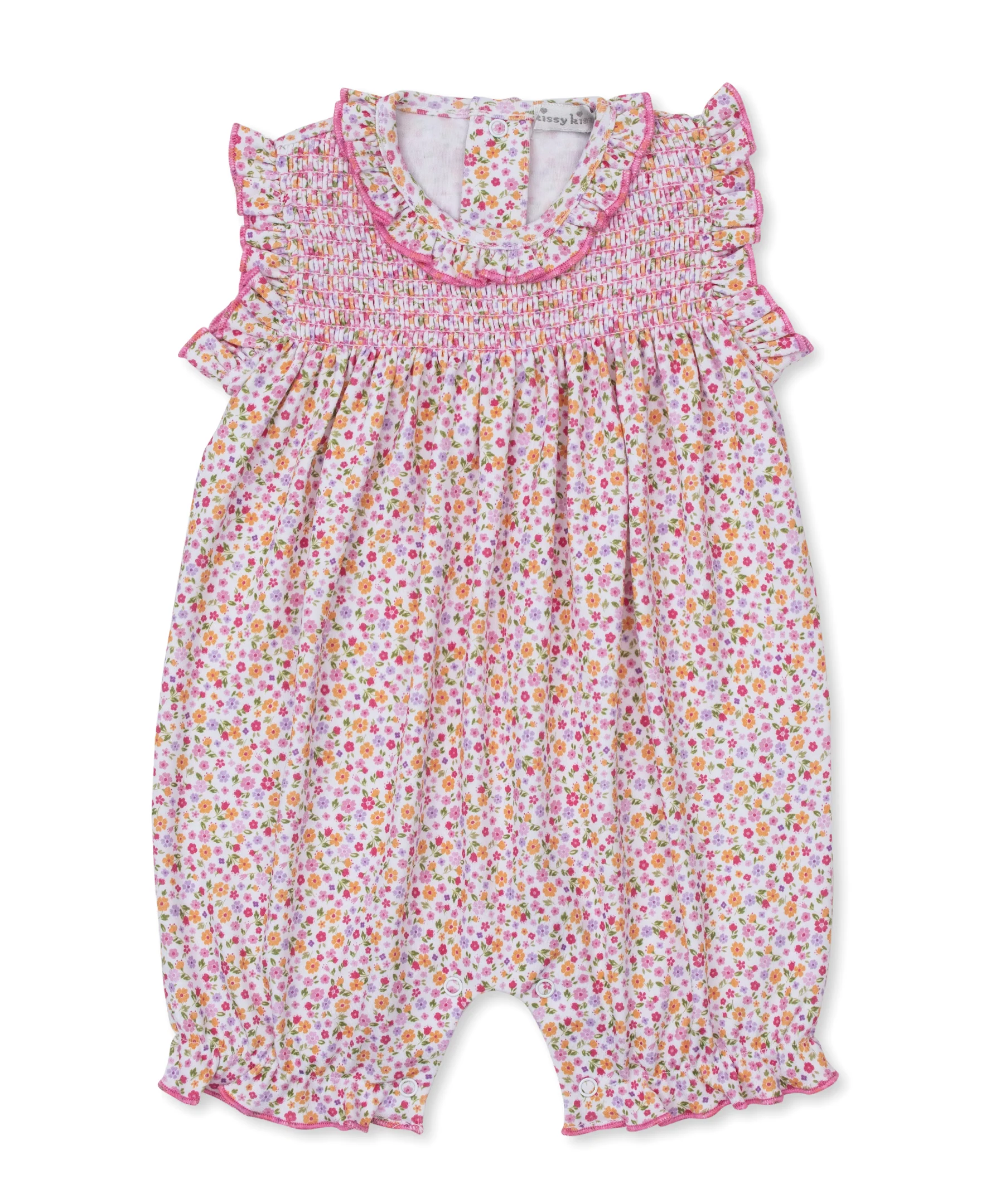 Blossoming Bows Floral Short Smocked Playsuit - Image 3