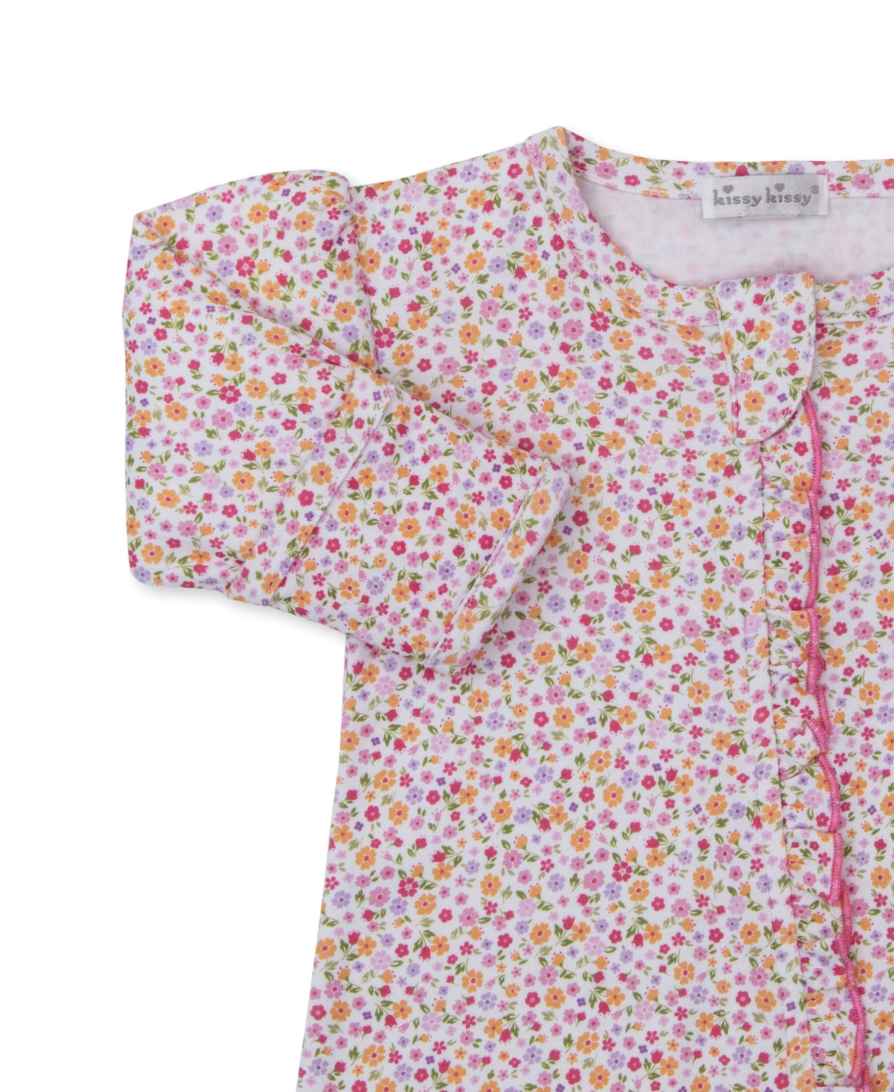Blossoming Bows Floral Zip Footie - Image 2