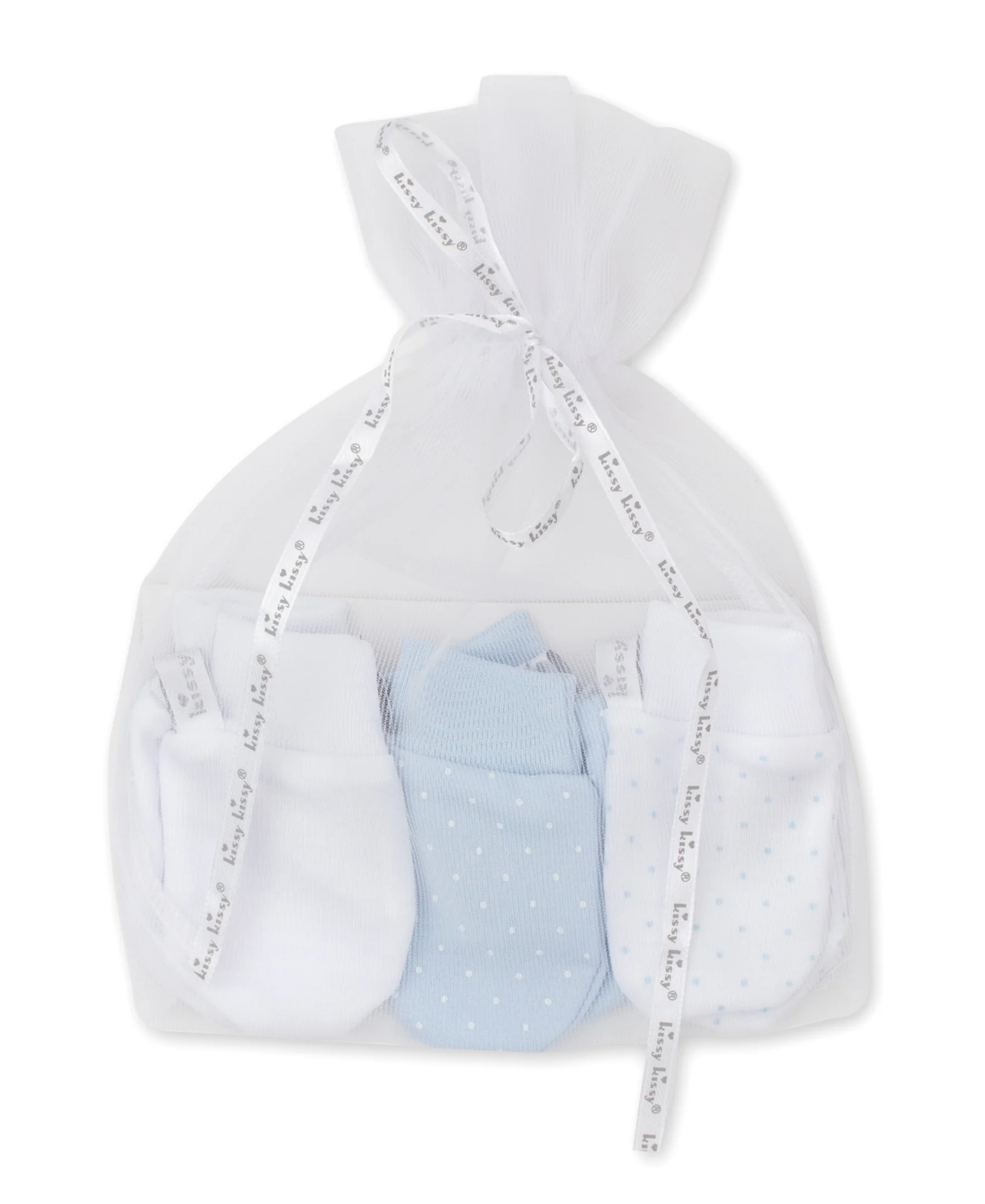 Blue Dot 3 Pack Mitts Set w/ Tulle Bag