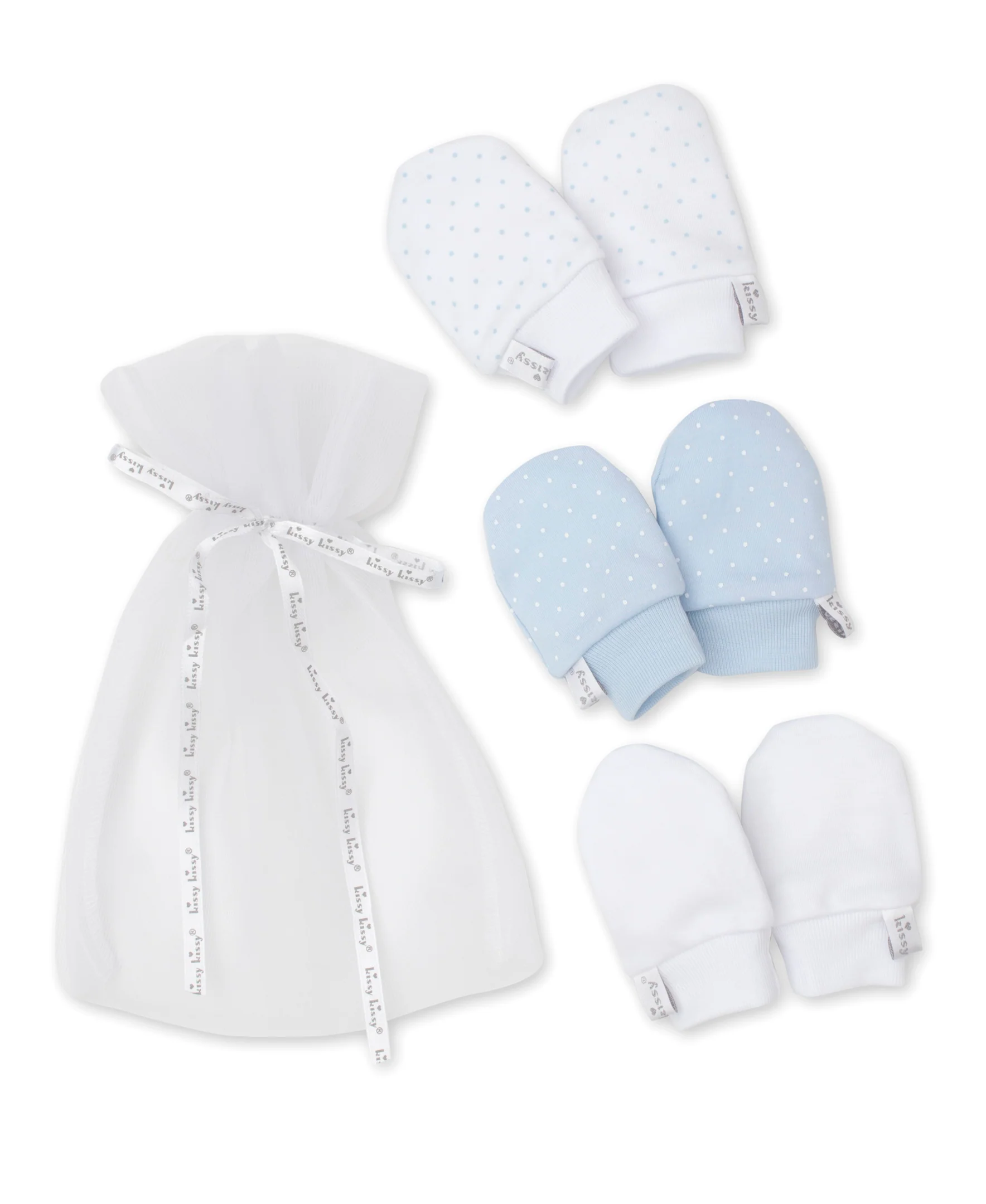 Blue Dot 3 Pack Mitts Set w/ Tulle Bag - Image 2