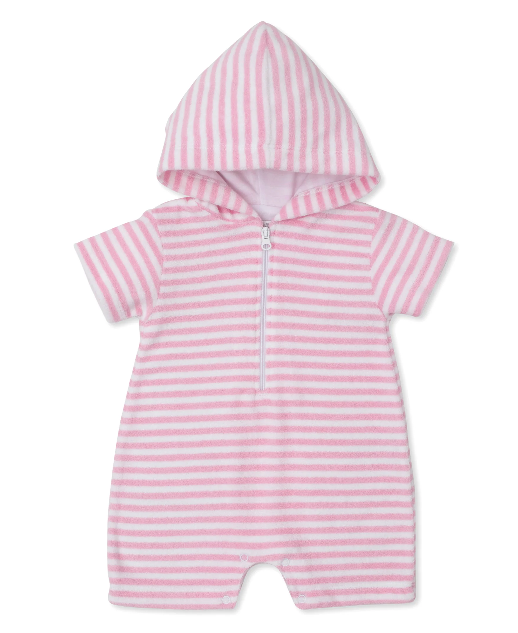 Cabana Terry Stripes Pink Terry Romper