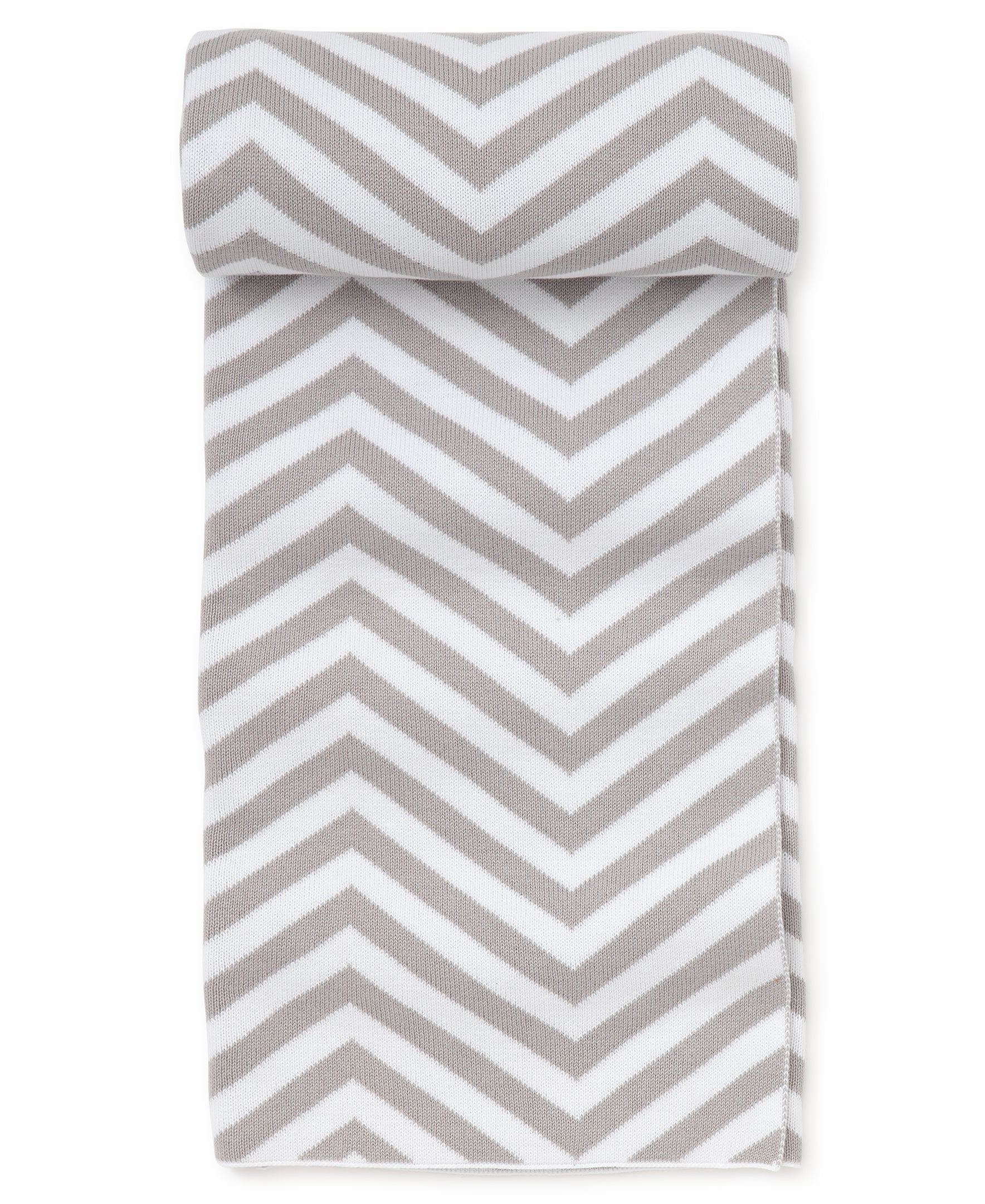 Gray Chevron Knit Novelty Blanket