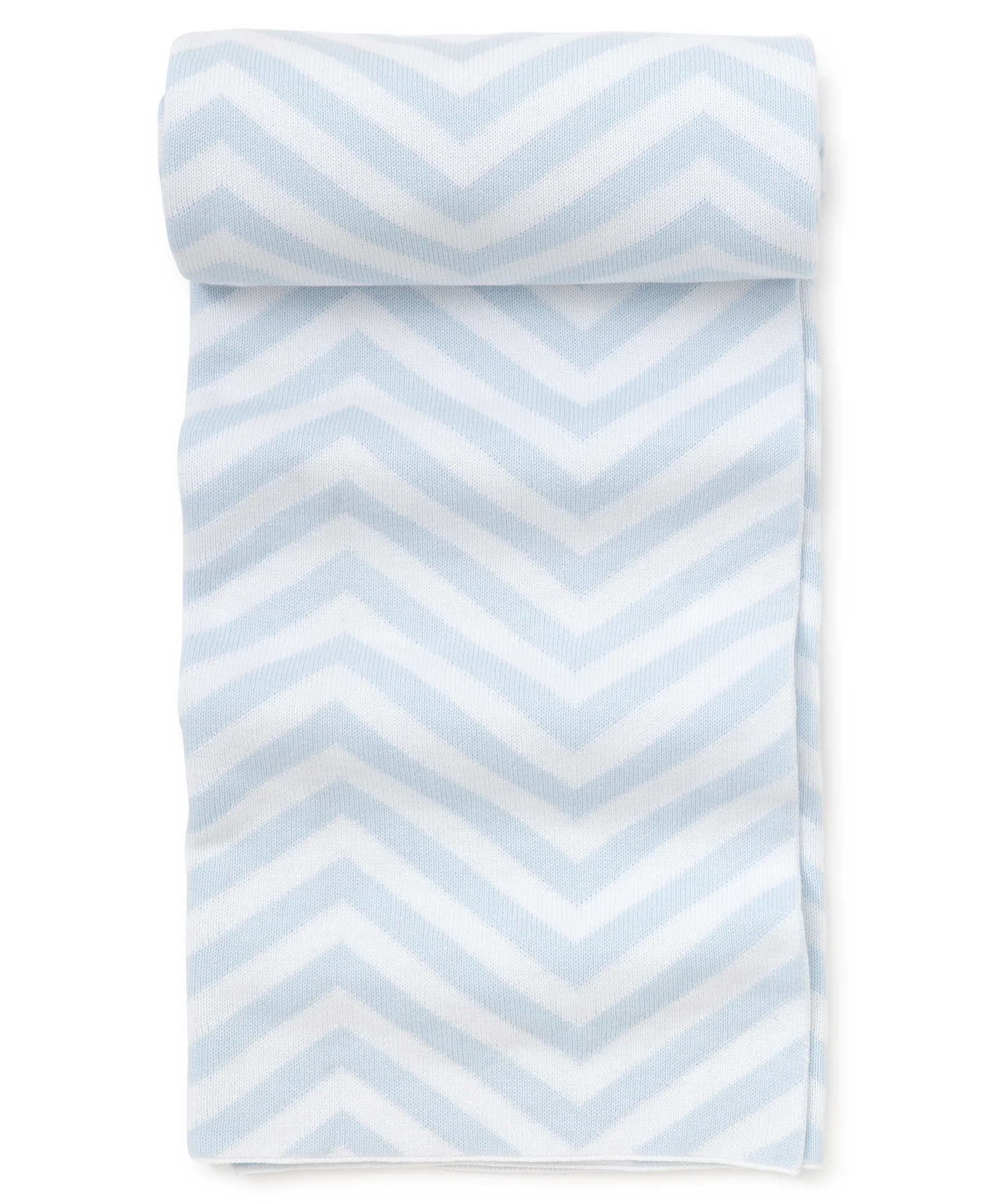 Blue Chevron Knit Novelty Blanket