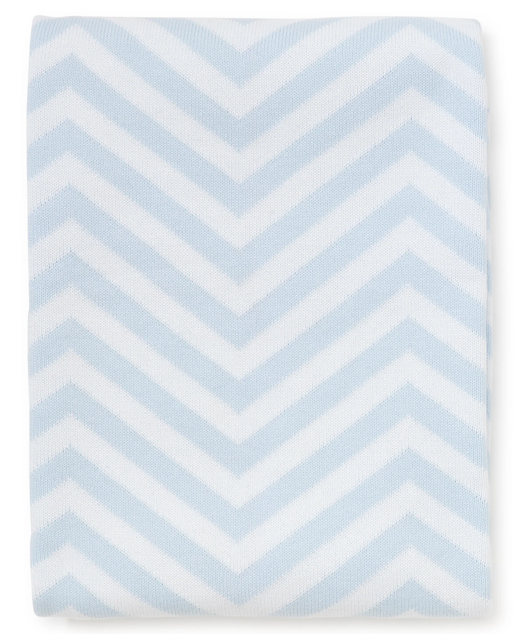Blue Chevron Knit Novelty Blanket - Image 2