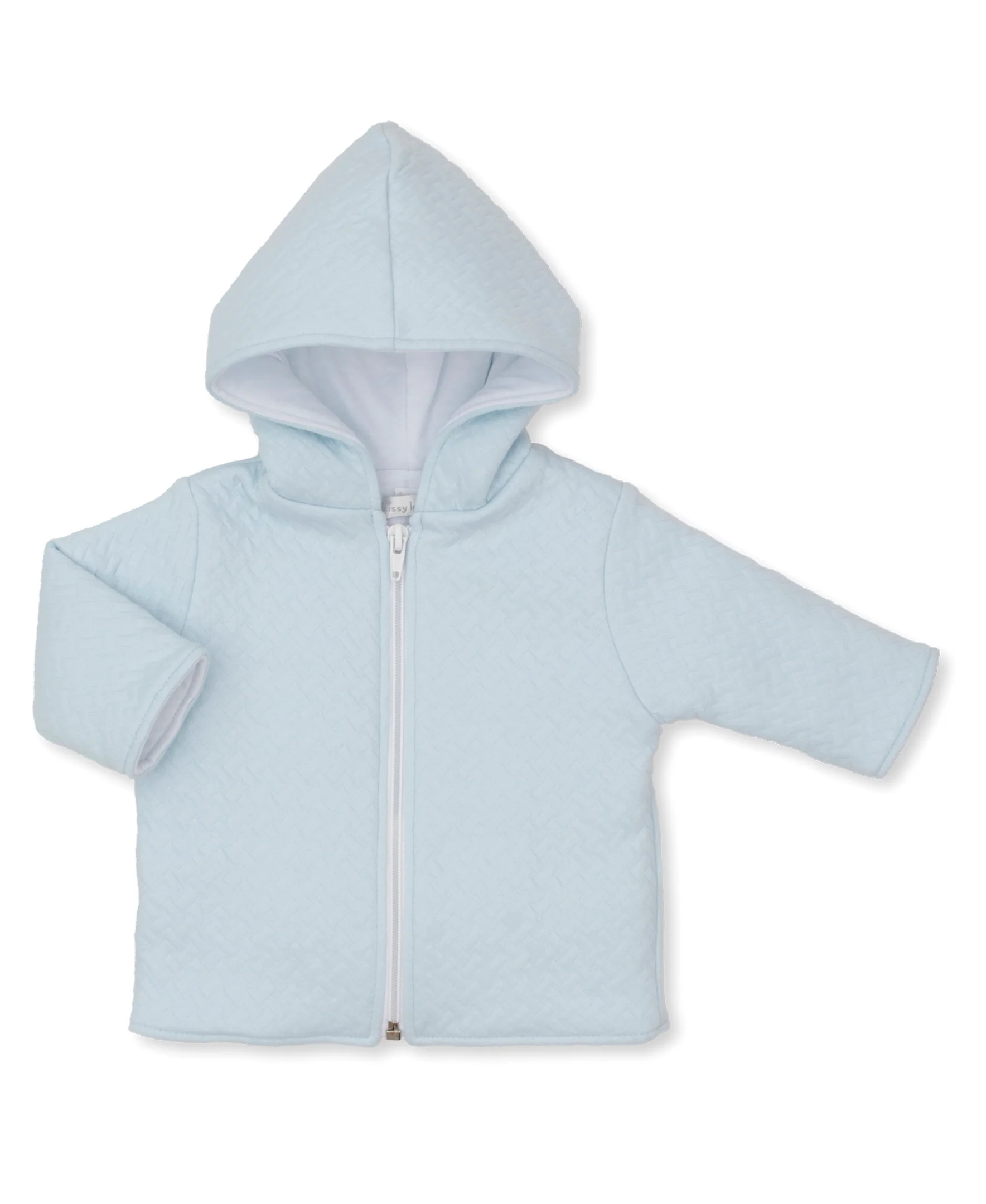 Classic Jacquards Blue Padded Jacket - Image 2