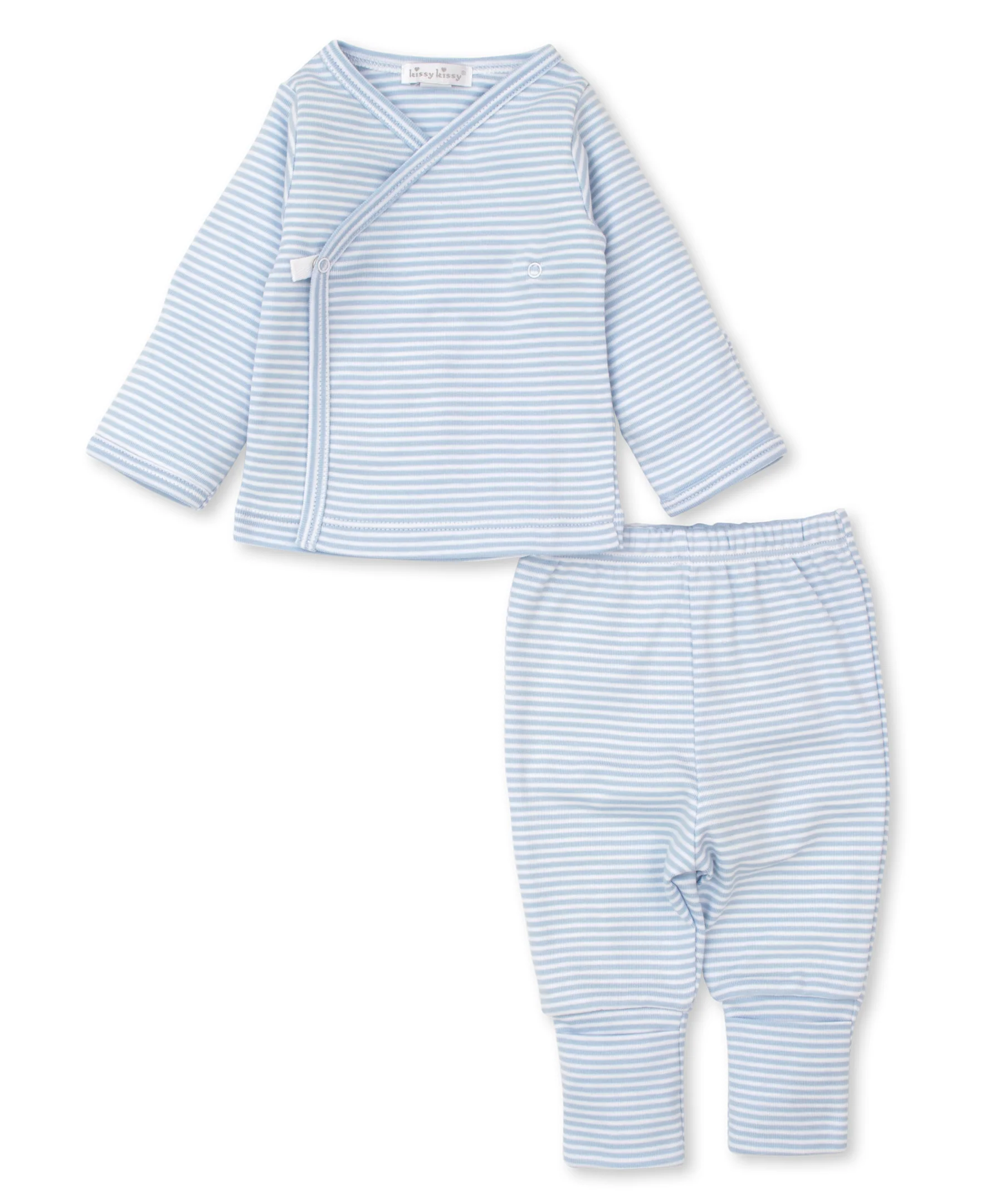 Classic Rib Blue Stripe Footed Pant - Image 2