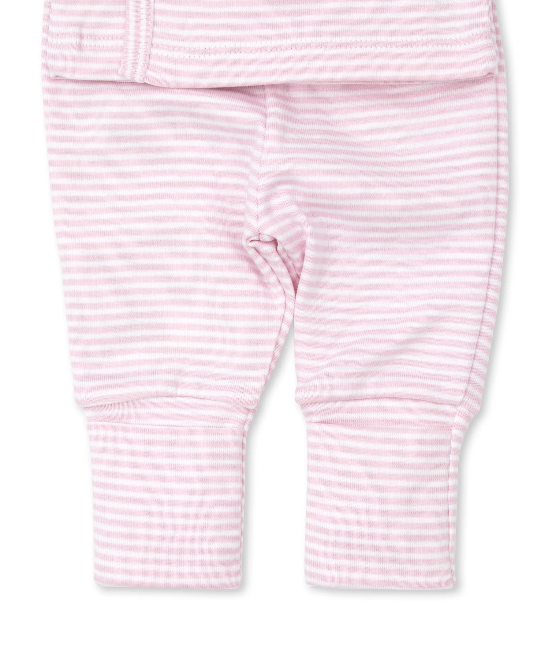 Classic Rib Pink Stripe Footed Pant Set - Image 4