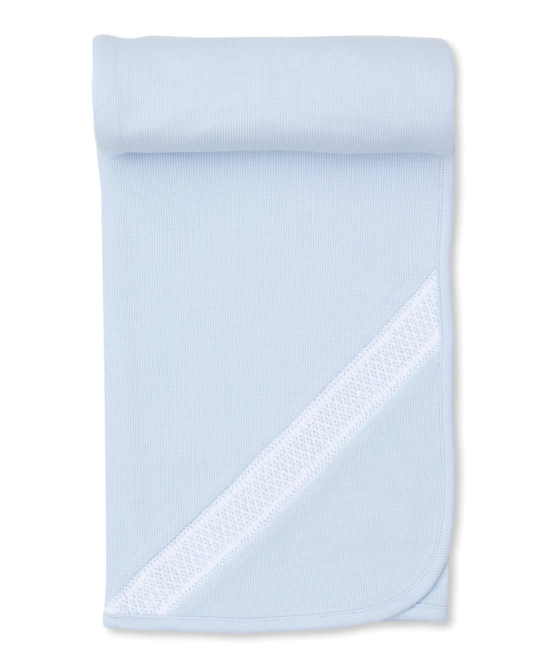 CLB Punto Ingles Blue Hand Smocked Blanket