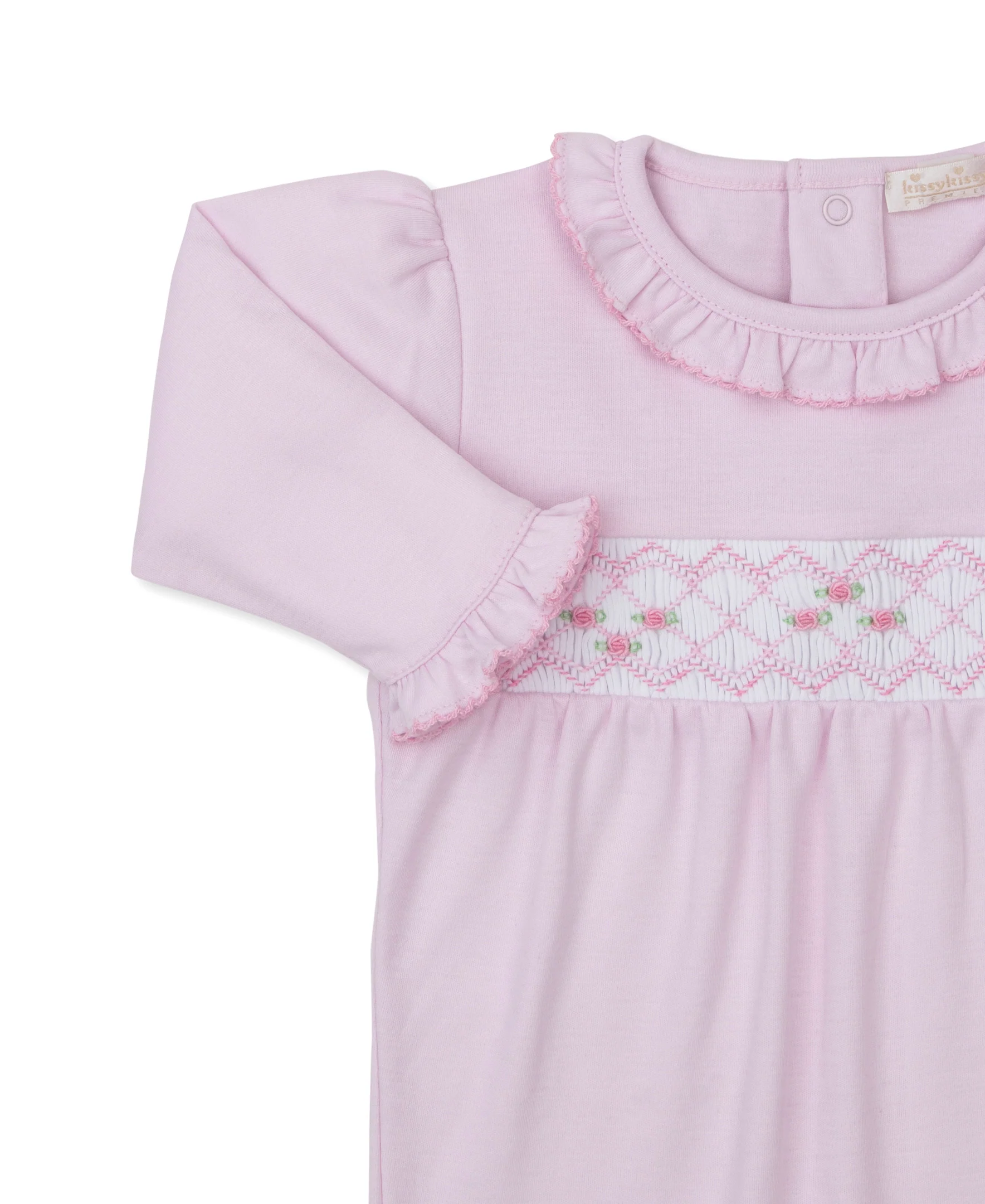 CLB Summer 26 Pink Hand Smocked Footie - Image 2