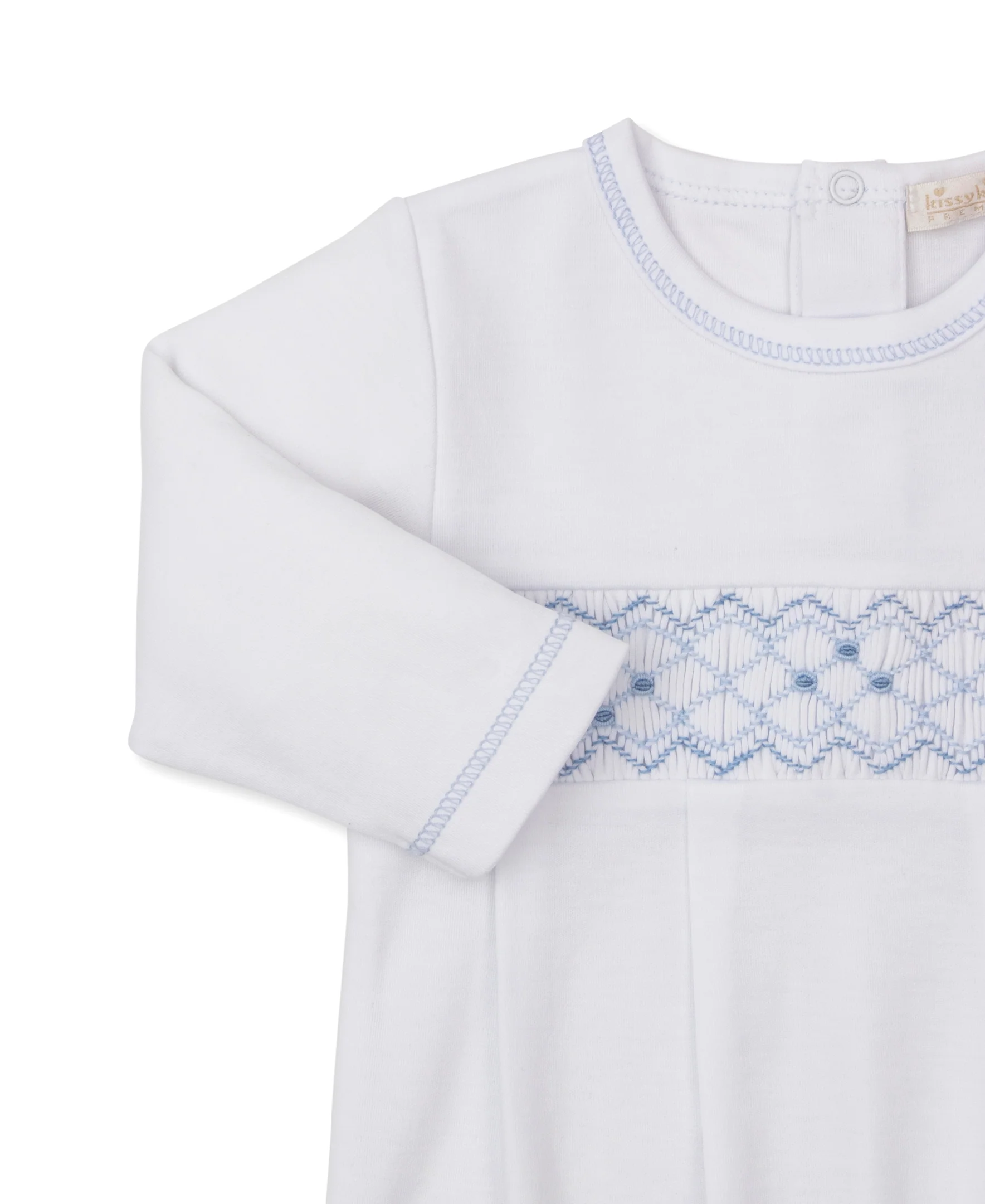 CLB Summer 26 White/Blue Hand Smocked Sack - Image 2