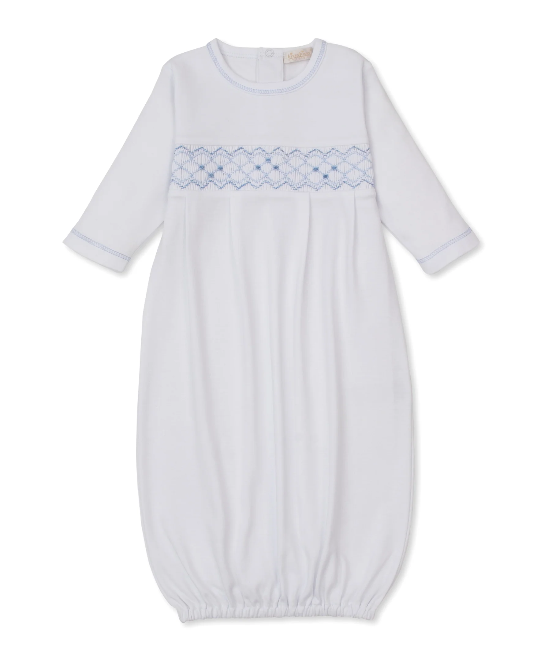 CLB Summer 26 White/Blue Hand Smocked Sack - Image 3