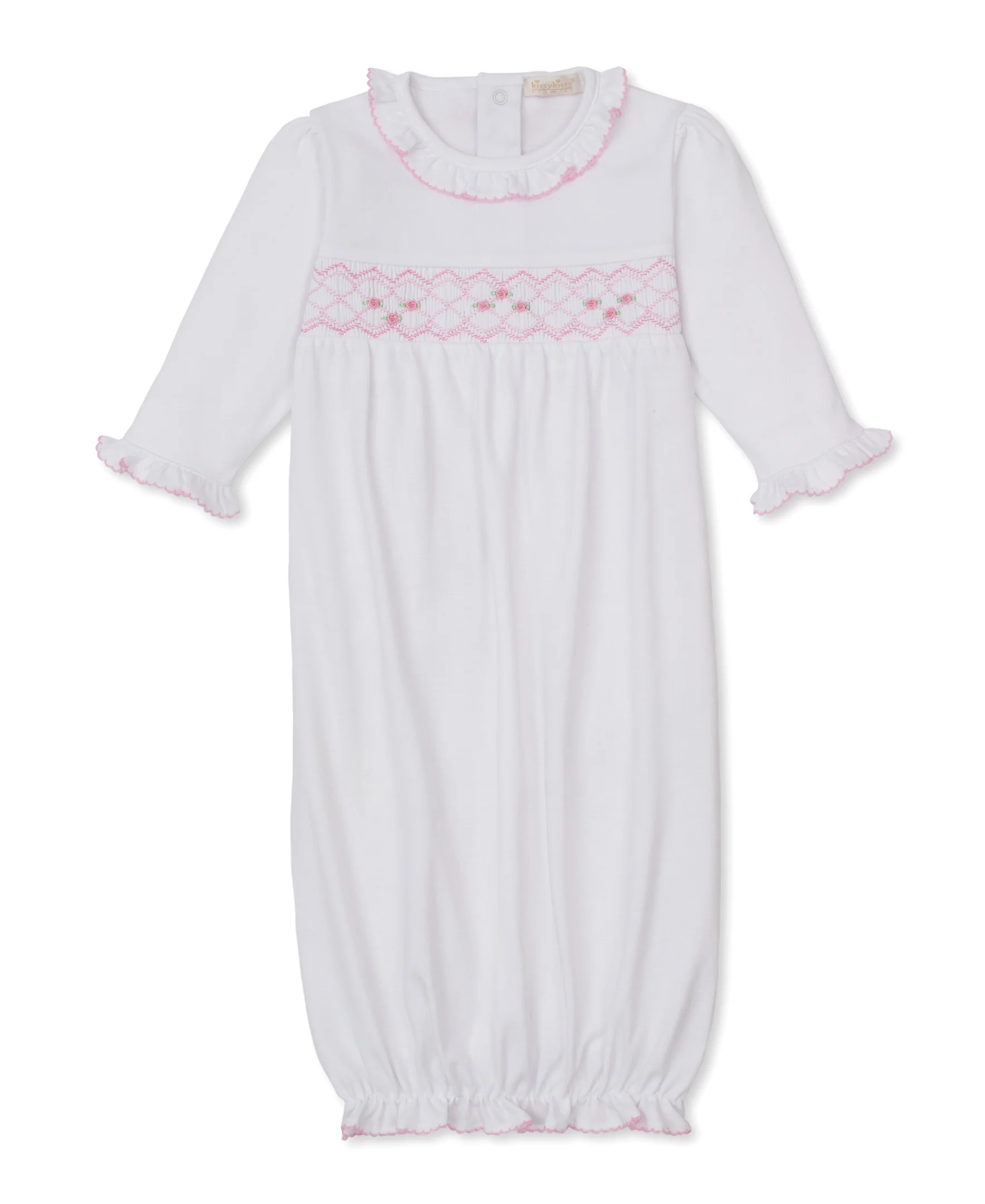 CLB Summer 26 White/Pink Hand Smocked Sack - Image 3