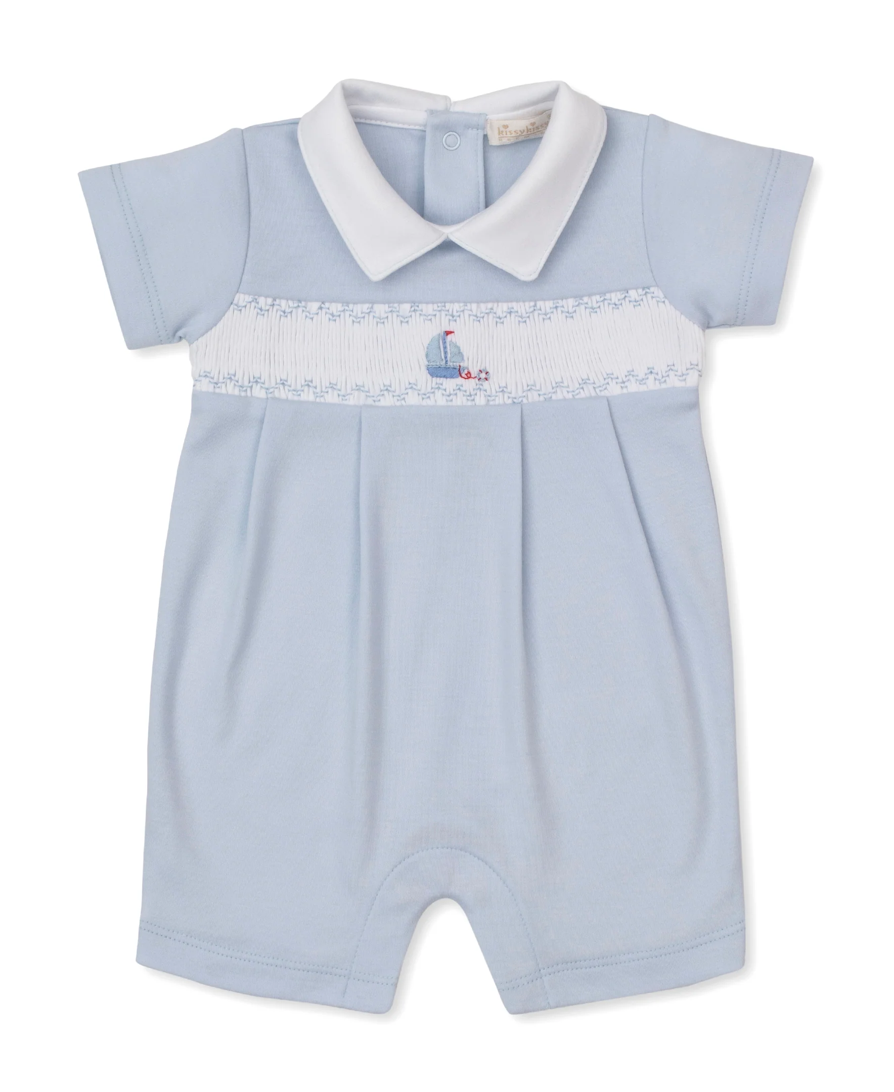 CLB Summer Medley 26 Blue Hand Smocked Playsuit - Image 3