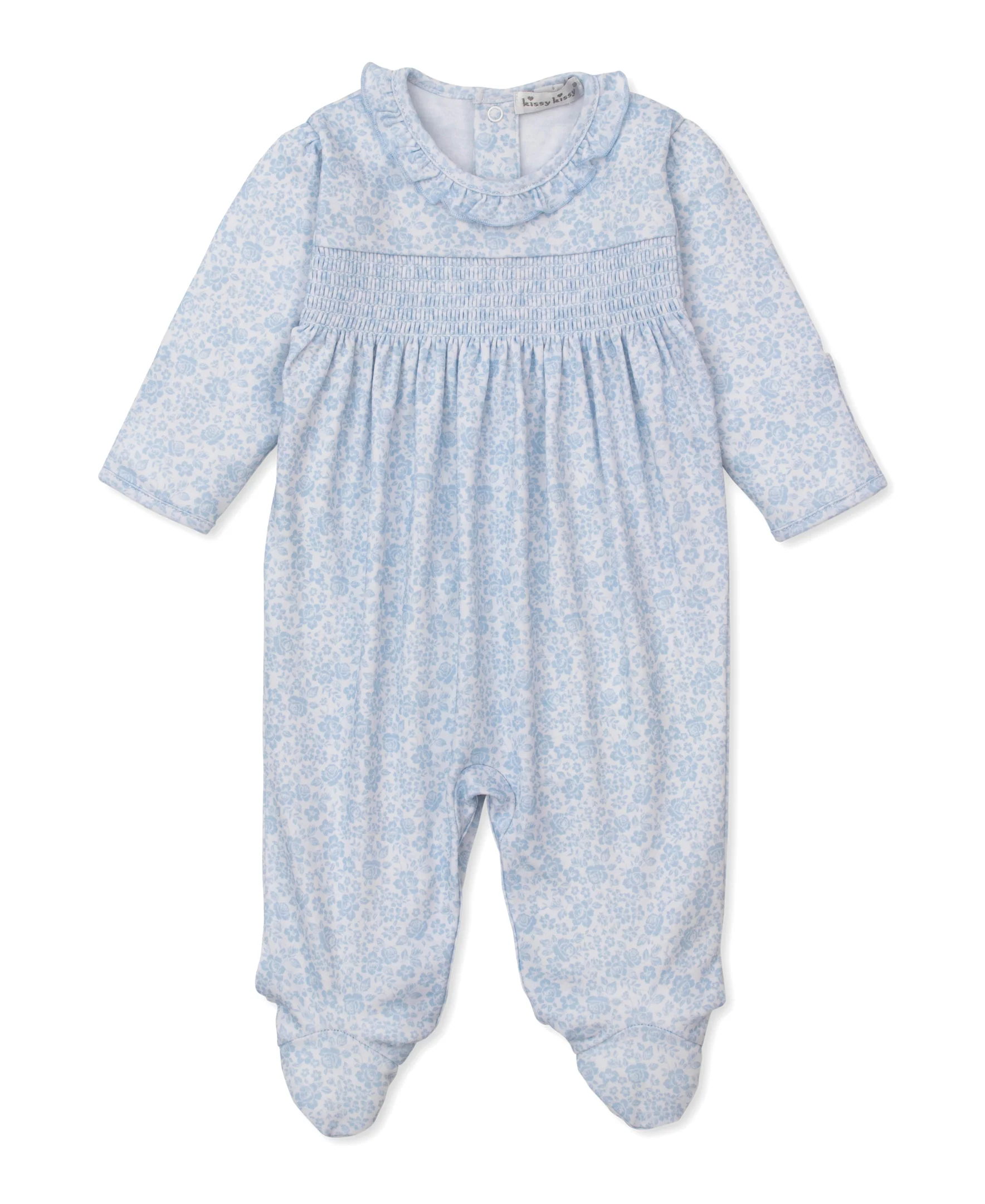 Country Gardens Blue Smocked Footie - Image 3