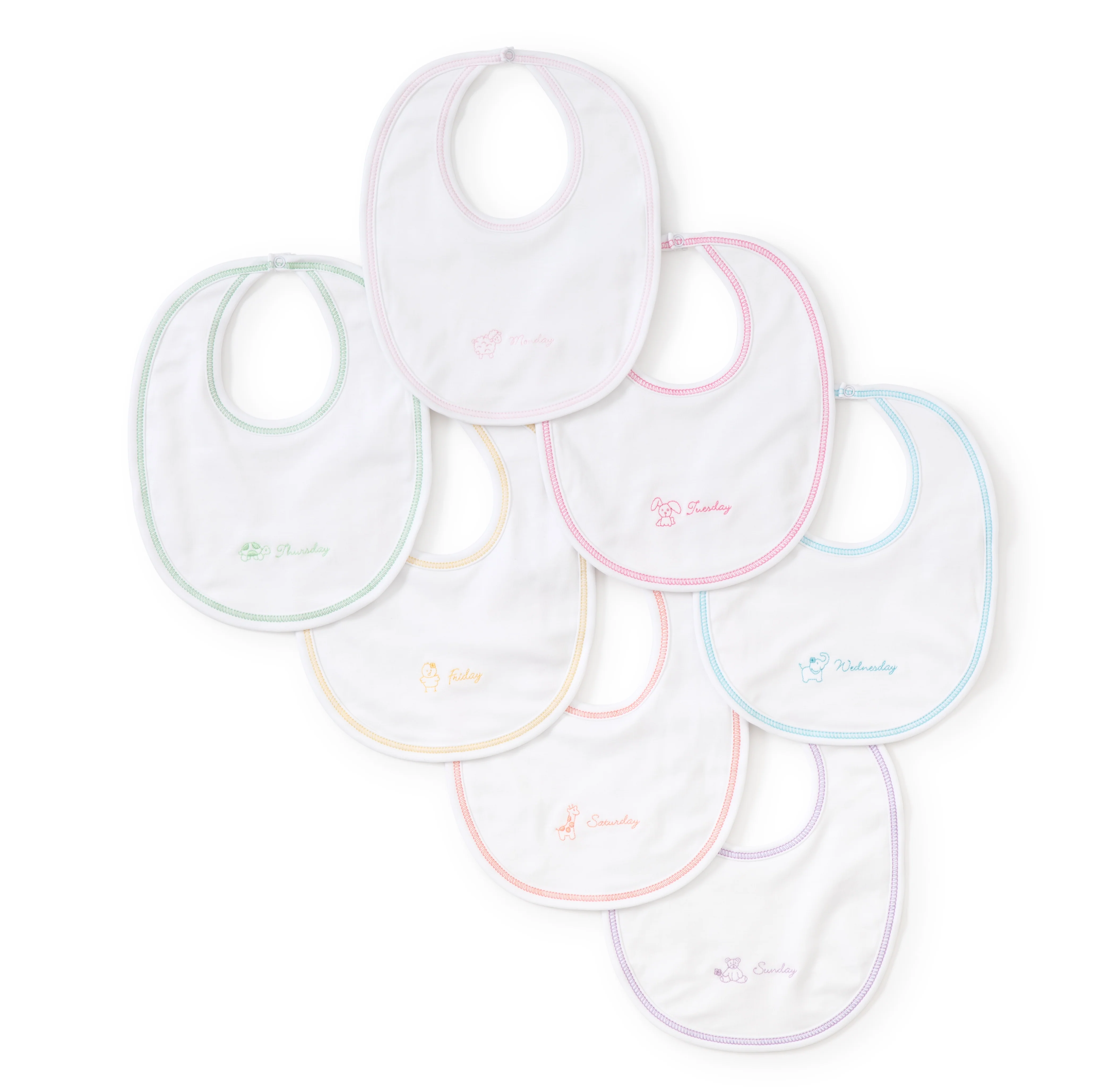 Days of the Week Girls Bib Set