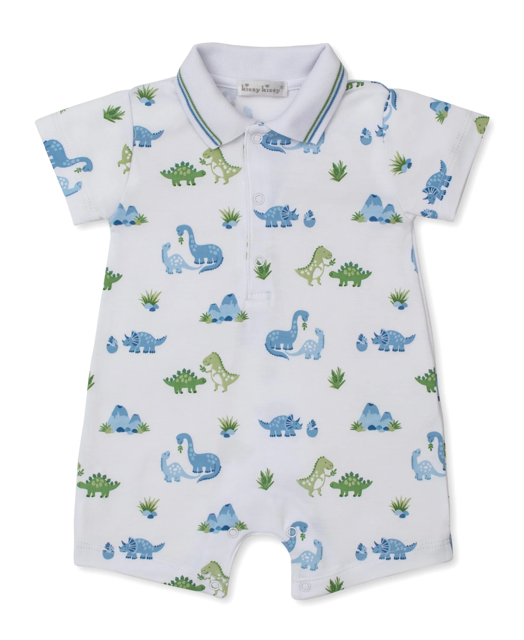 Dinosaur Delight Short Playsuit w/ Collar - Image 2