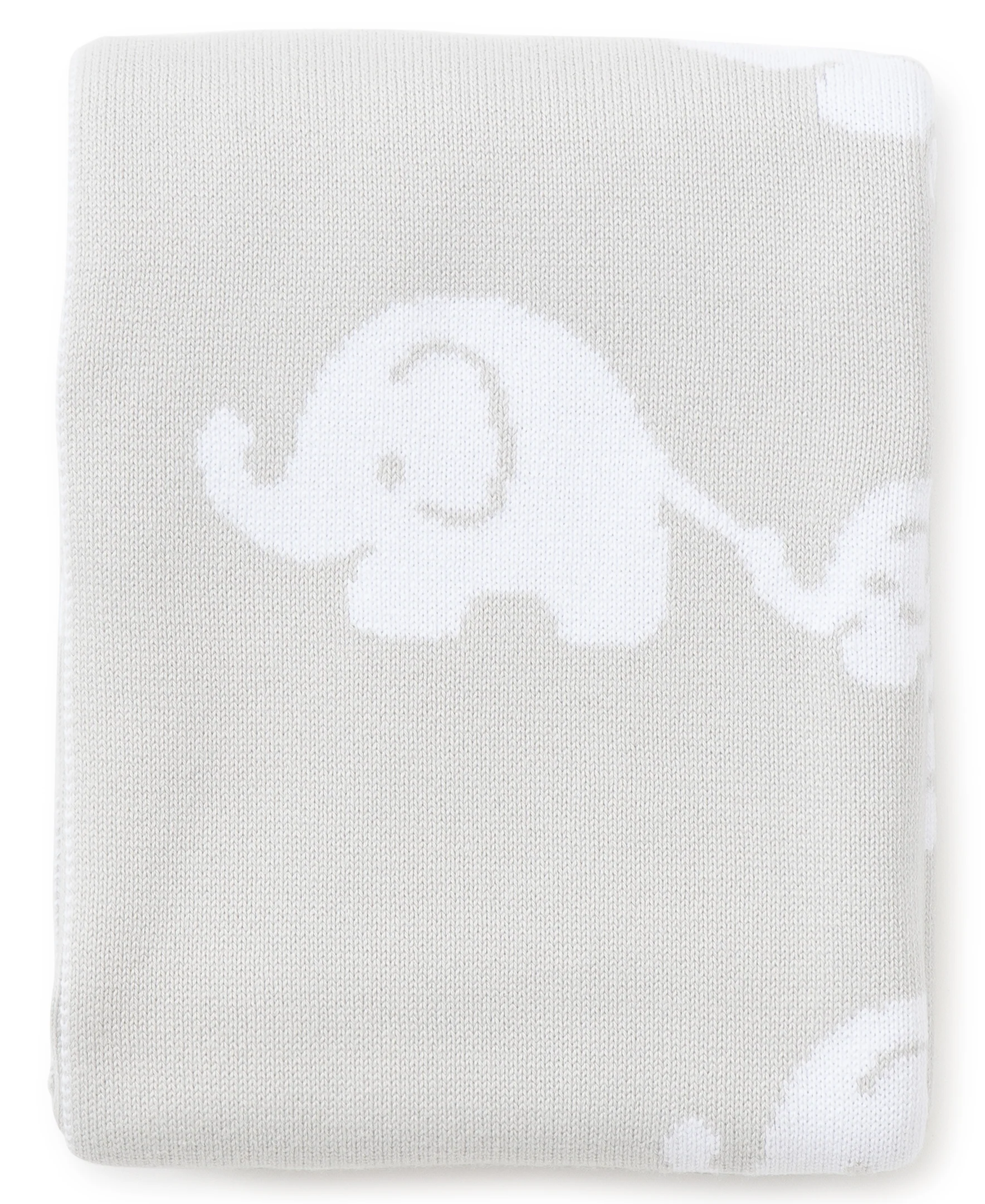 Gray Elephant Knit Novelty Blanket