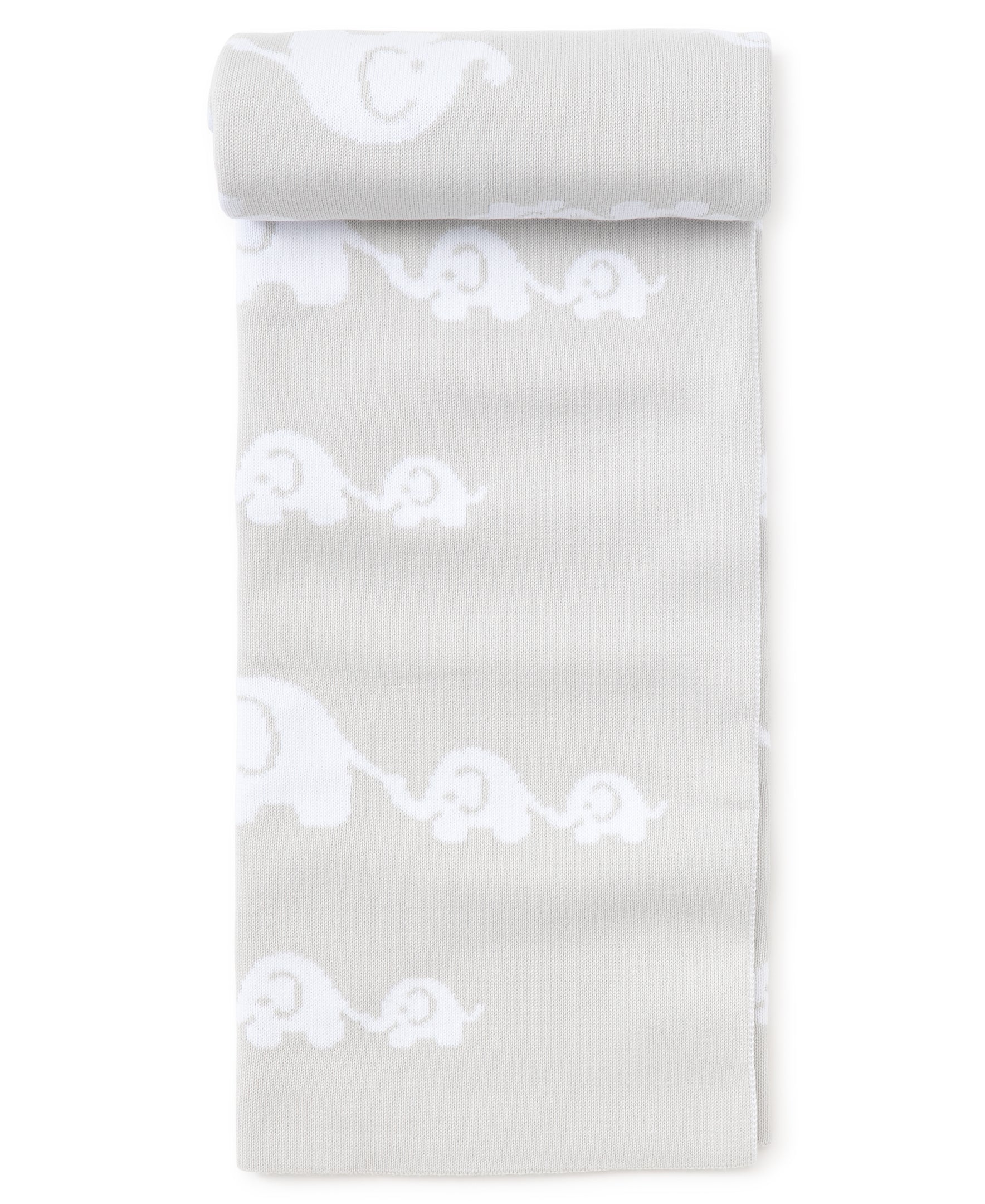 Gray Elephant Knit Novelty Blanket - Image 2