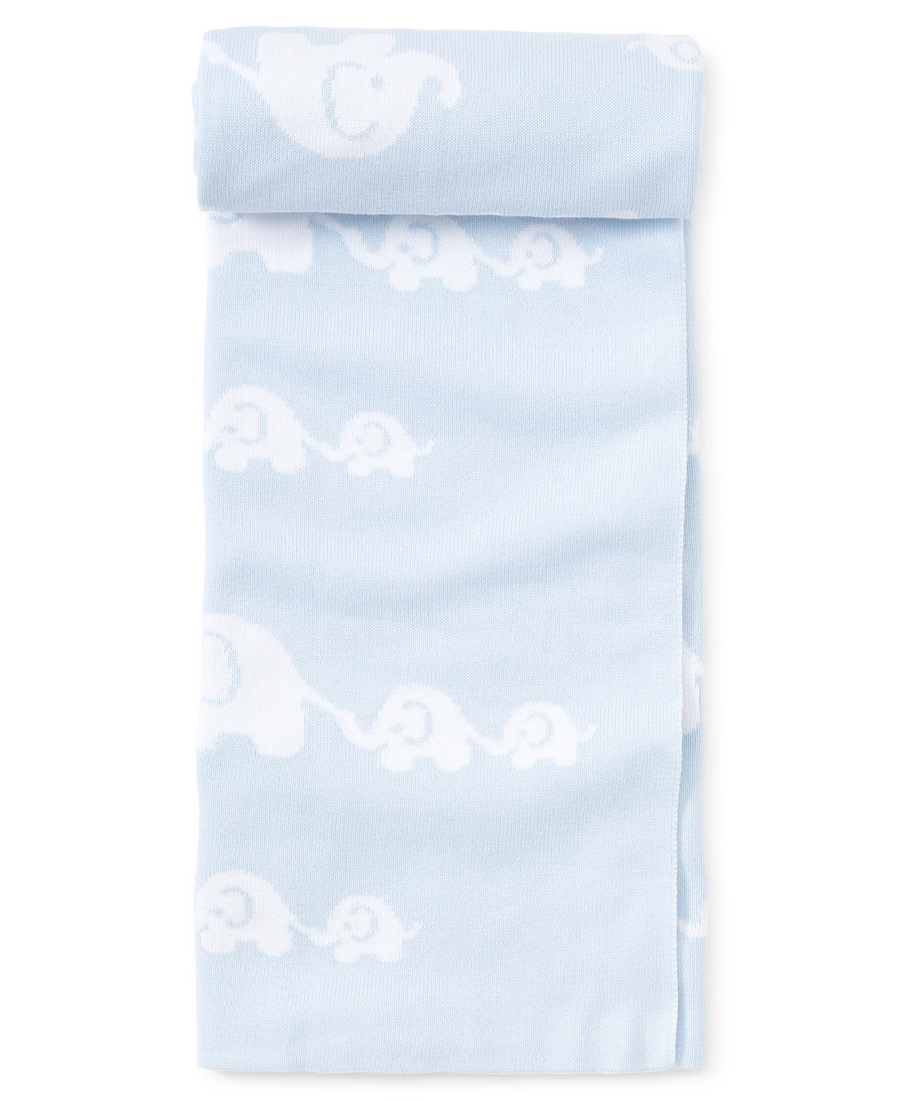 Blue Elephant Knit Novelty Blanket - Image 2