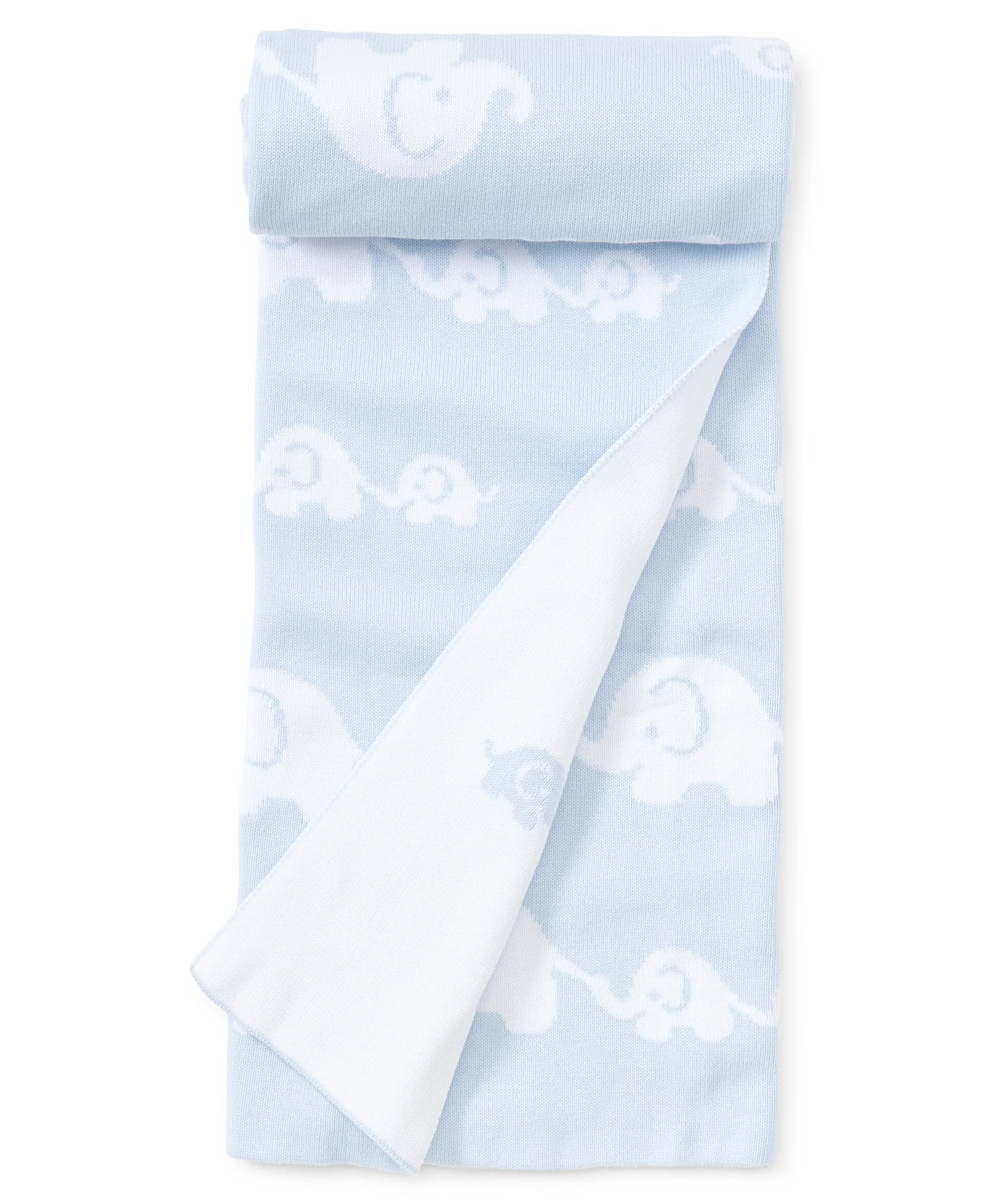 Blue Elephant Knit Novelty Blanket - Image 3