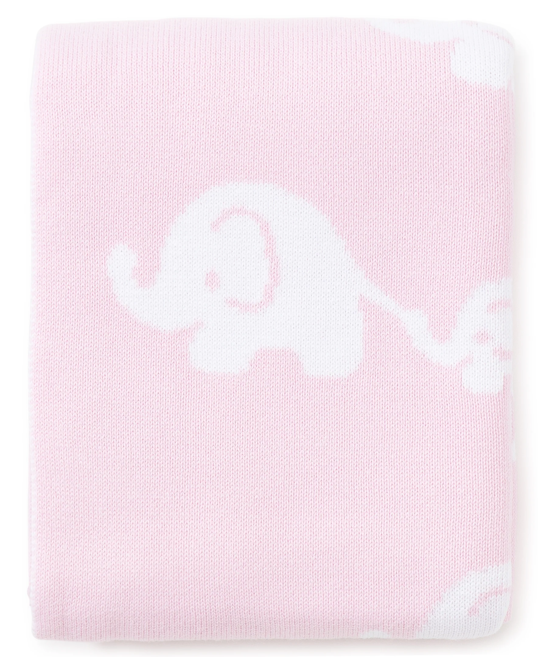 Pink Elephant Knit Novelty Blanket