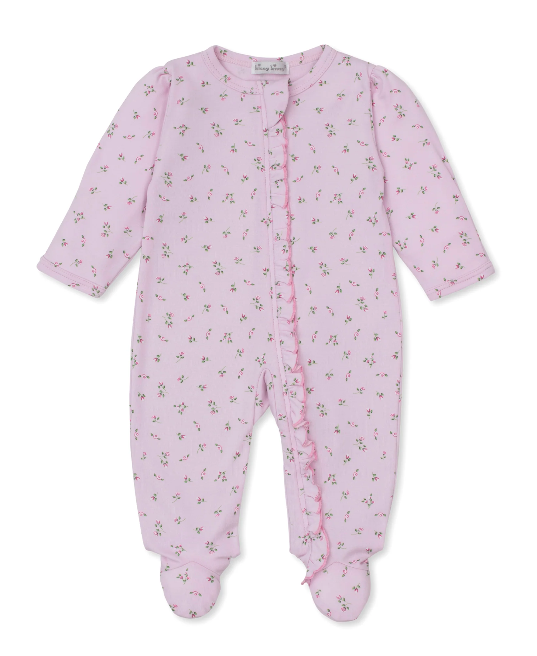 Garden Roses Pink Ruffle Zip Footie - Image 2