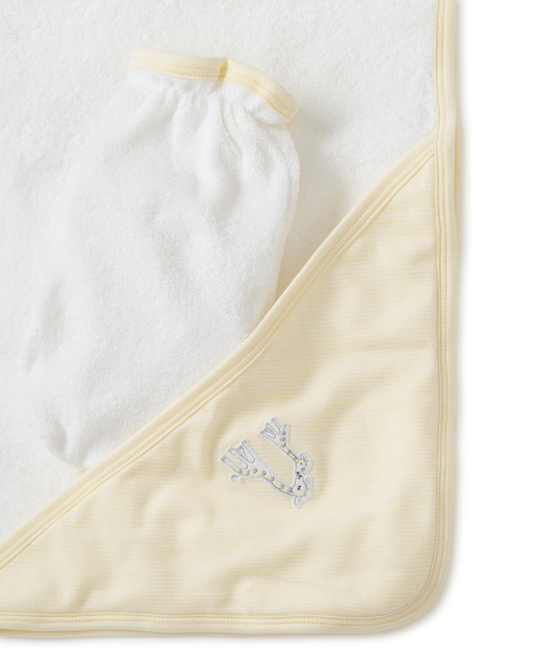 Giraffe Generations Stripe Hooded Towel & Mitt Set - Image 3