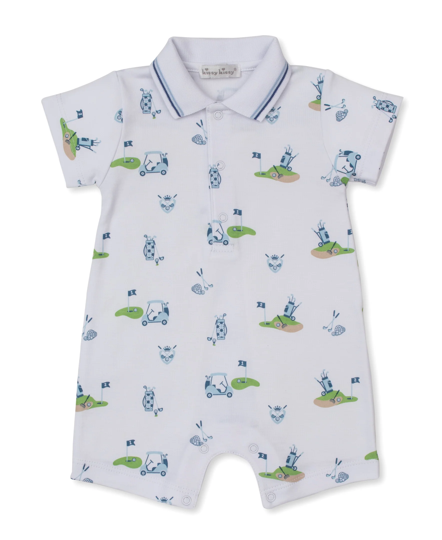 Golf Championship Blue Short Playsuit w/ Collar - Image 3