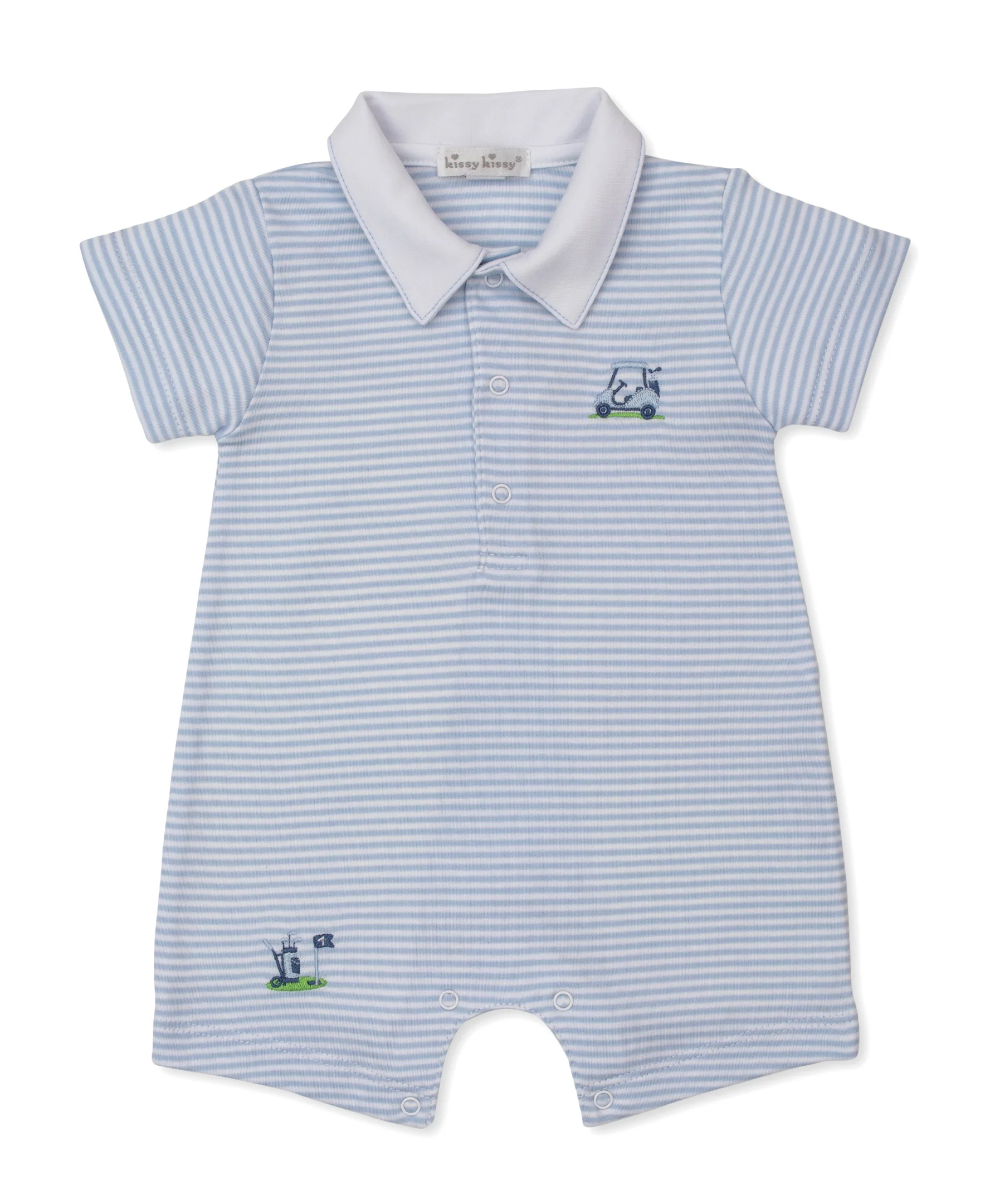 Golf Championship Blue Stripe Playsuit w/ Collar - Image 3