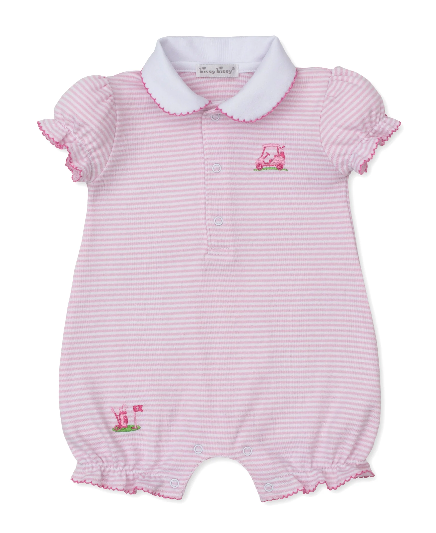 Golf Championship Pink Stripe Short Playsuit - Image 2