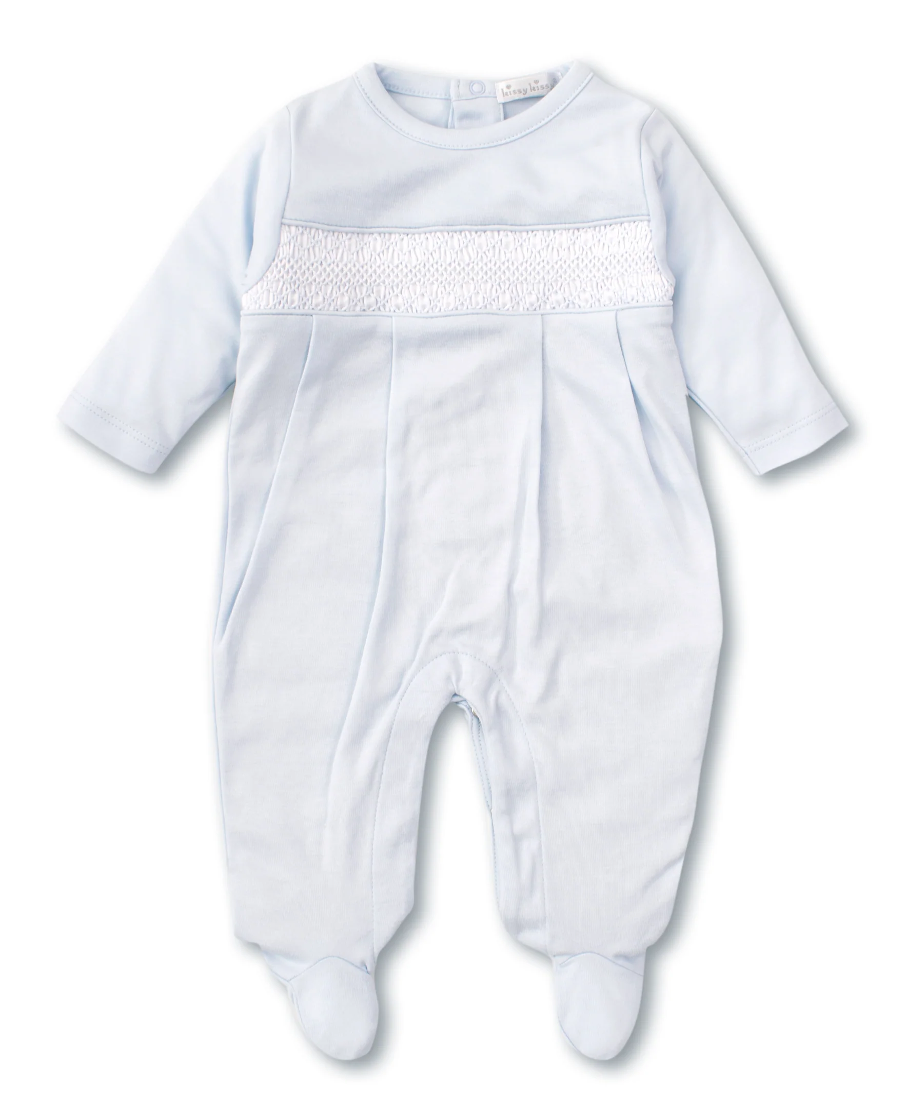 Hand Smocked CLB Charmed Blue Footie - Image 2