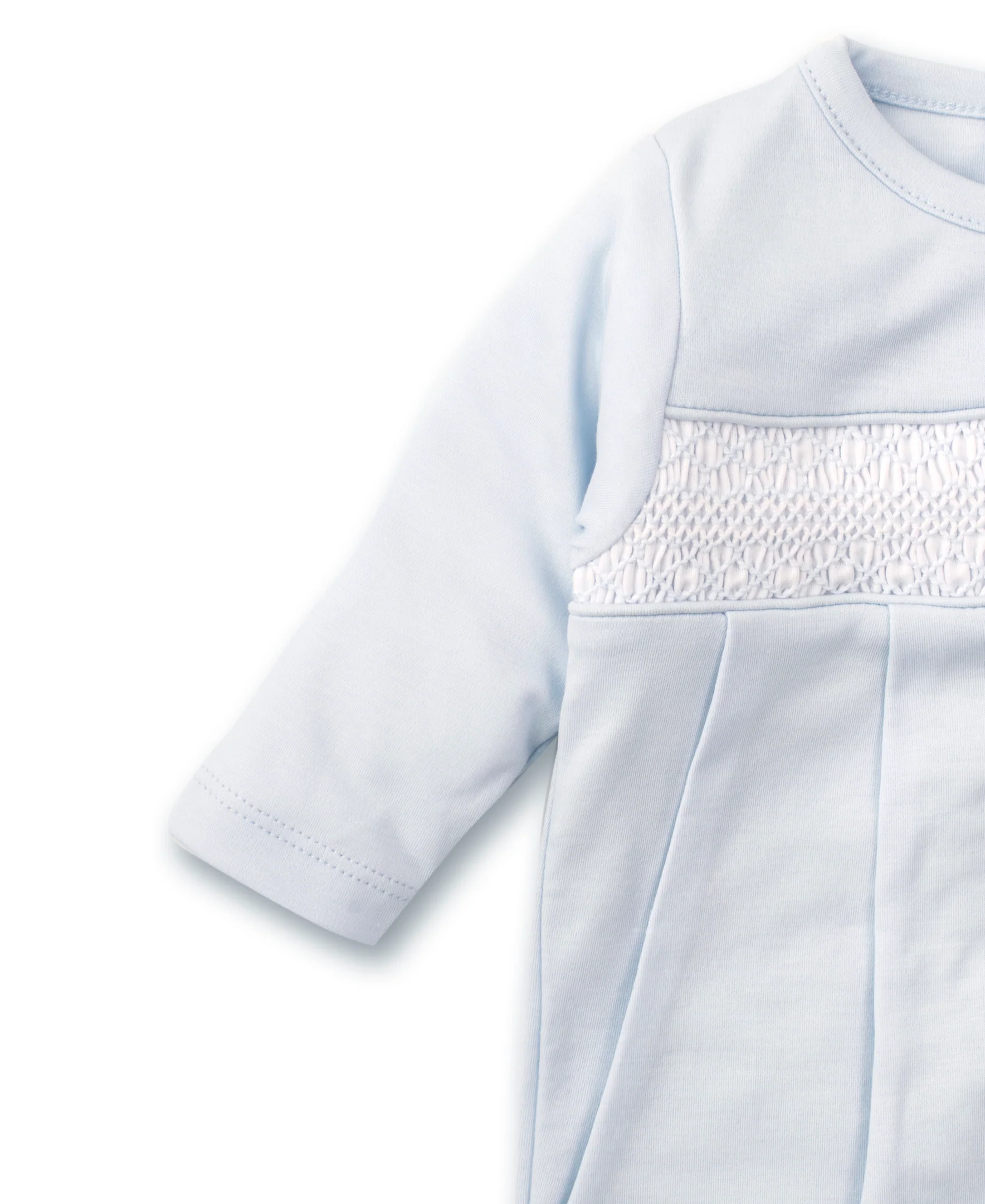 Hand Smocked CLB Charmed Blue Footie - Image 3