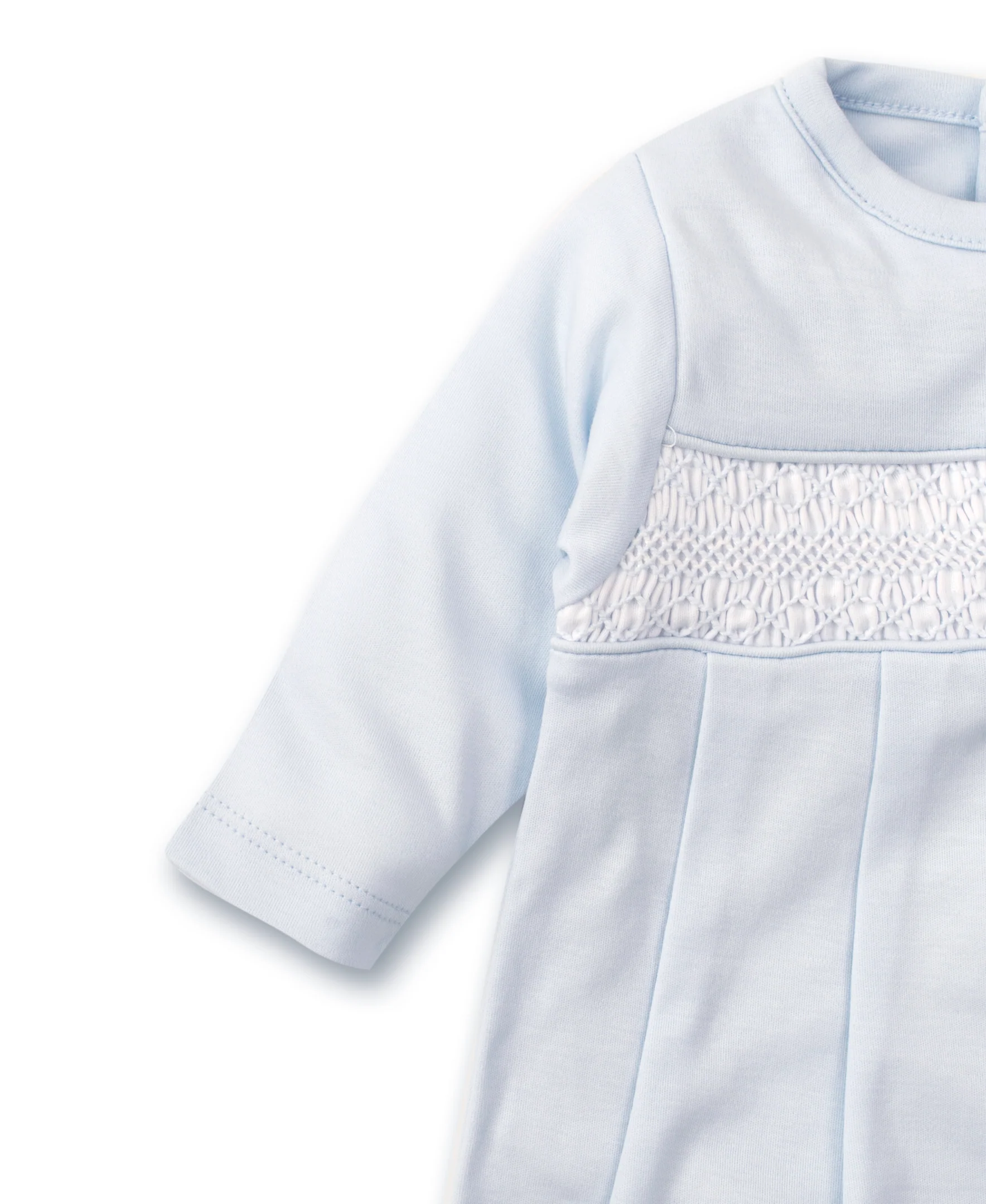 Hand Smocked CLB Charmed Blue Sack Gown - Image 2