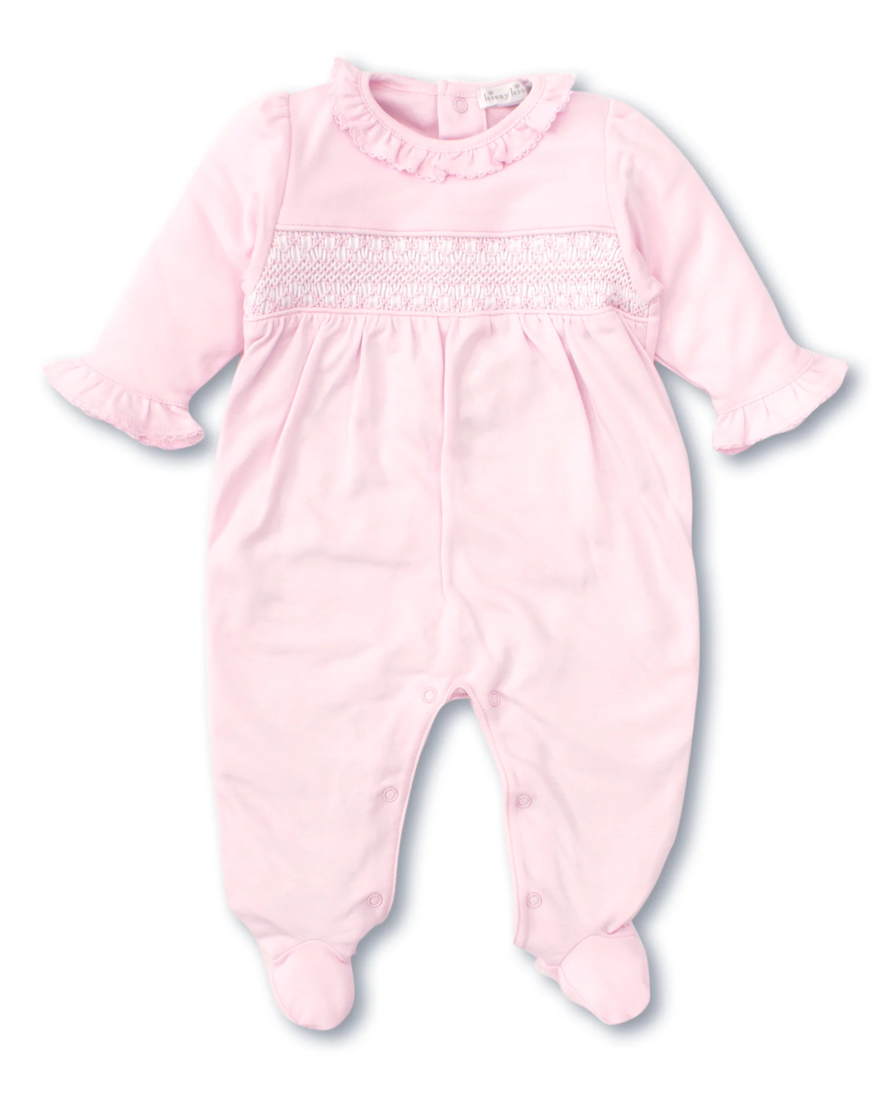 Hand Smocked CLB Charmed Pink Footie - Image 2