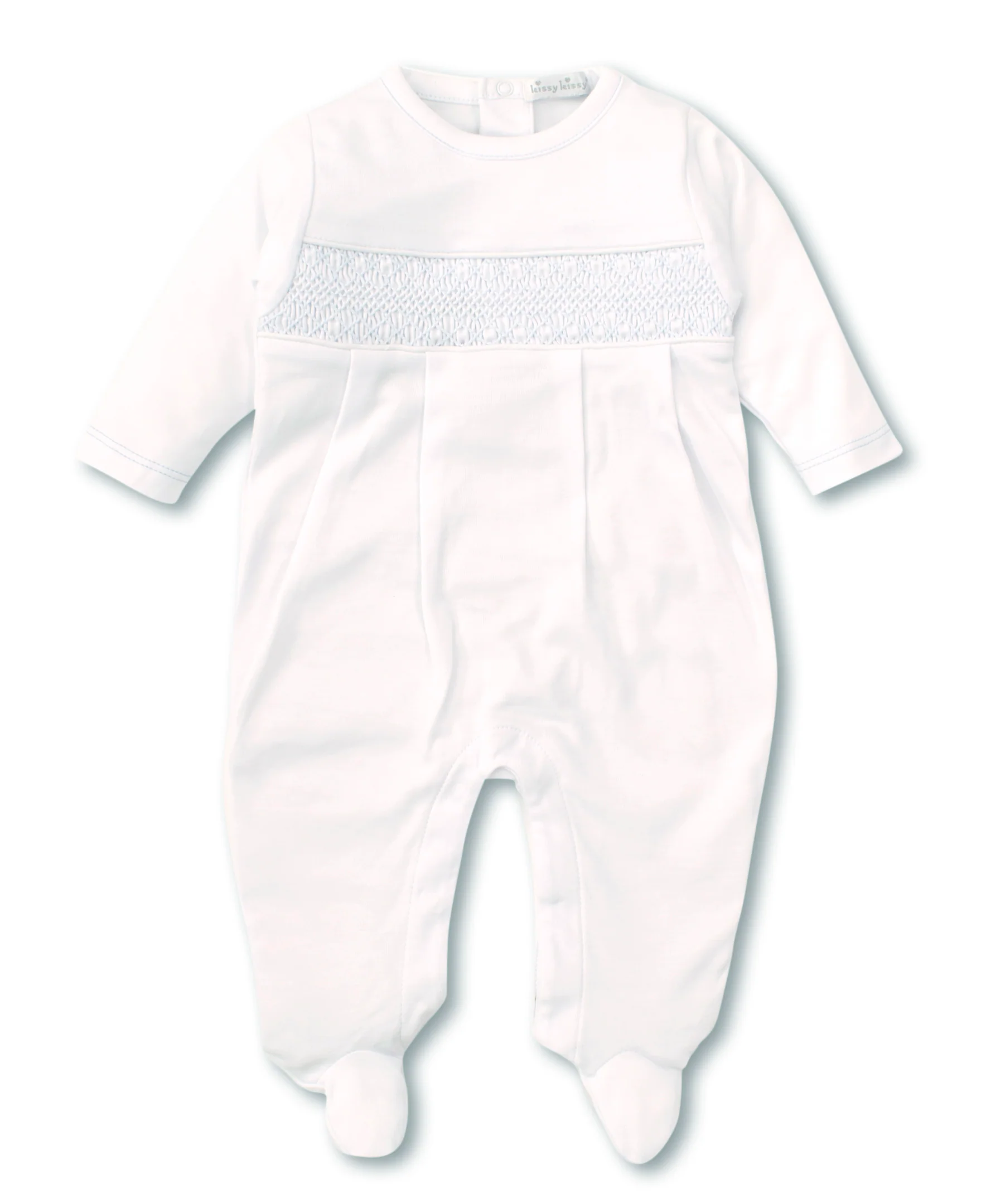 Hand Smocked CLB Charmed White Footie - Image 2