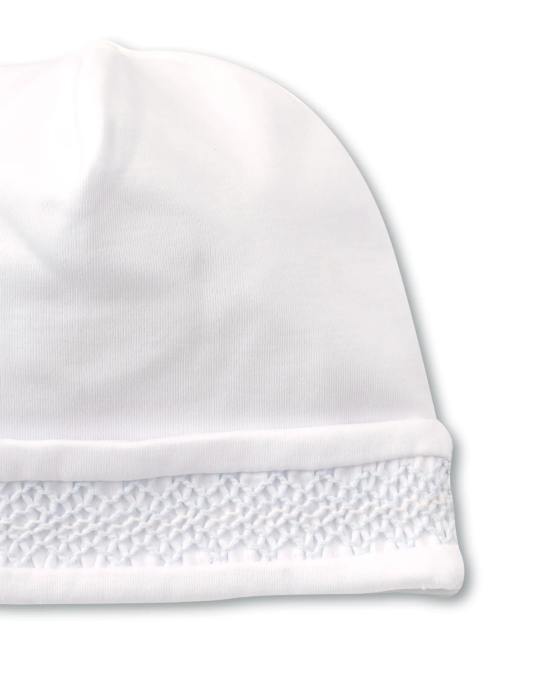 Hand Smocked CLB Charmed White/Blue Hat - Image 3