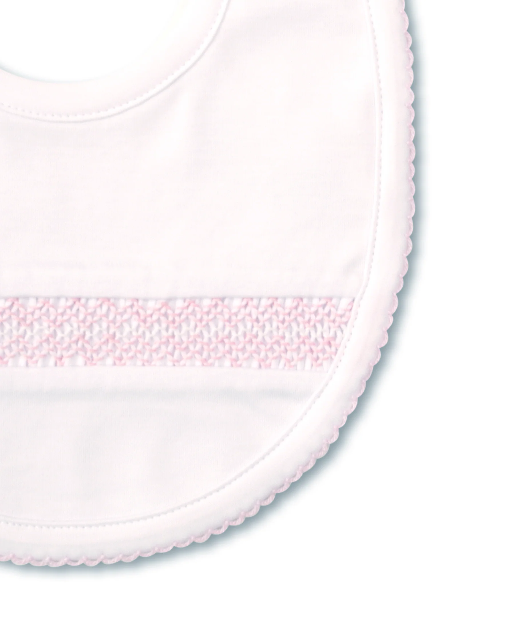 Hand Smocked CLB Charmed White/Pink Bib - Image 2