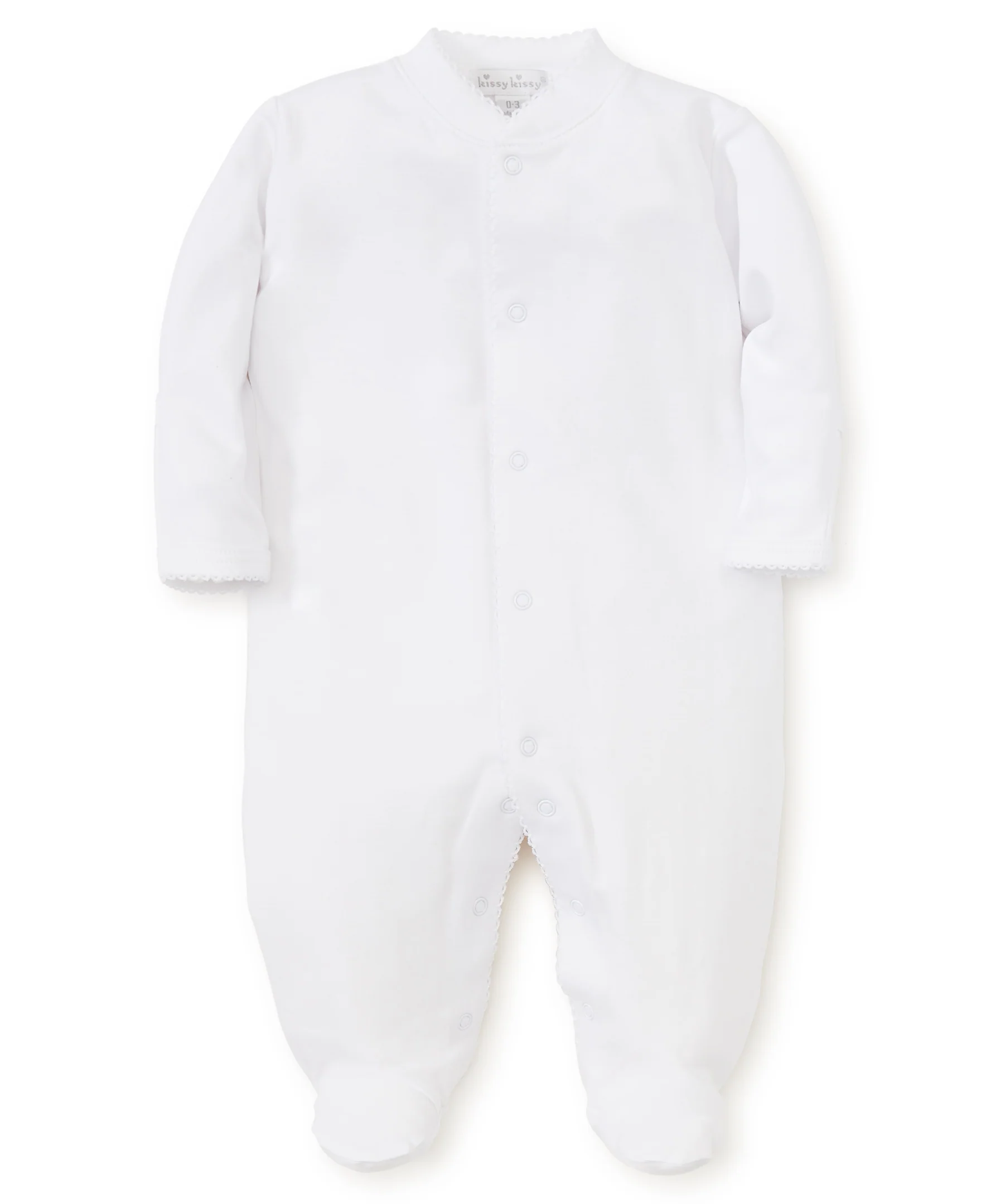 White Kissy Basics Footie