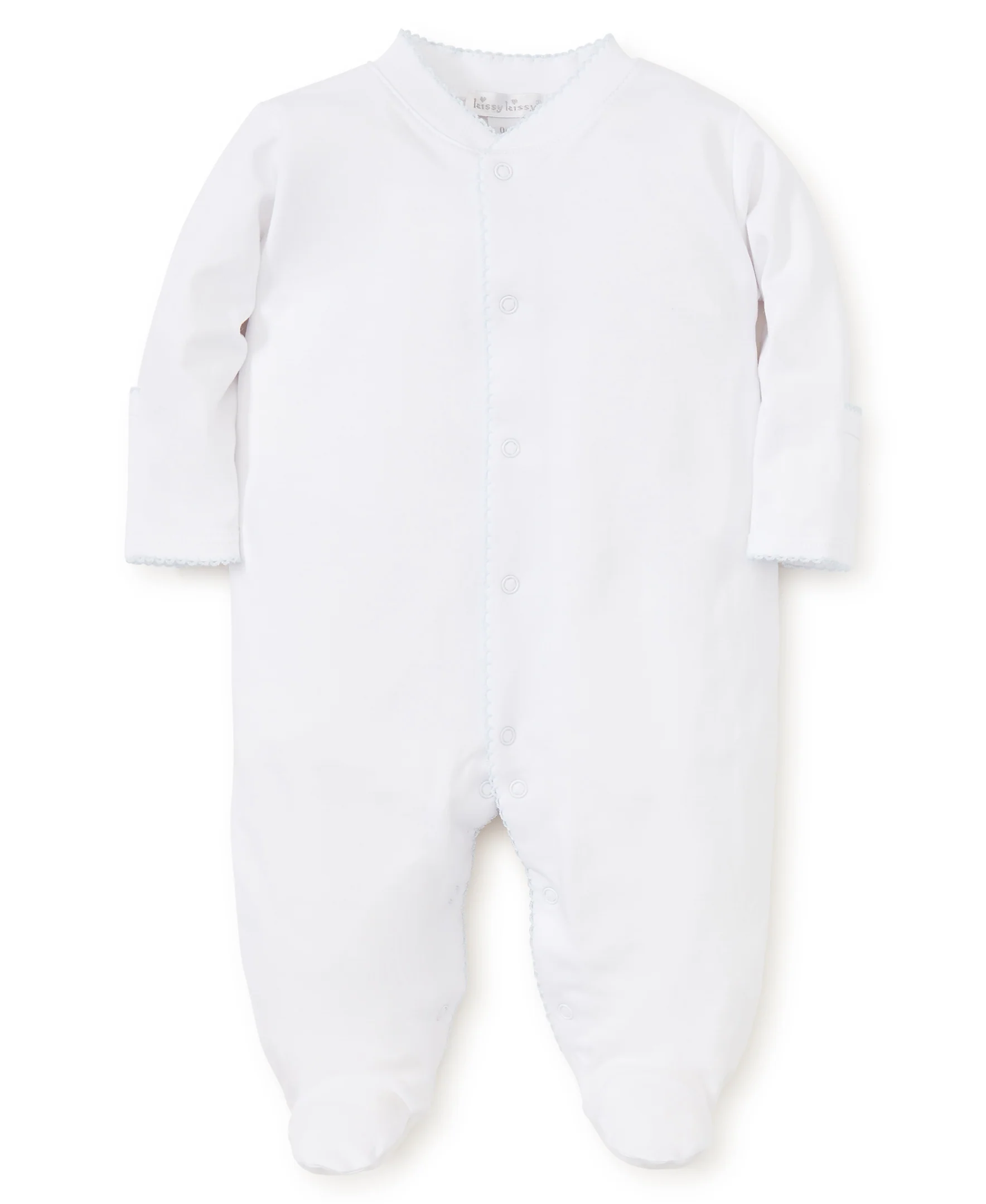 White/Blue Kissy Basics Footie