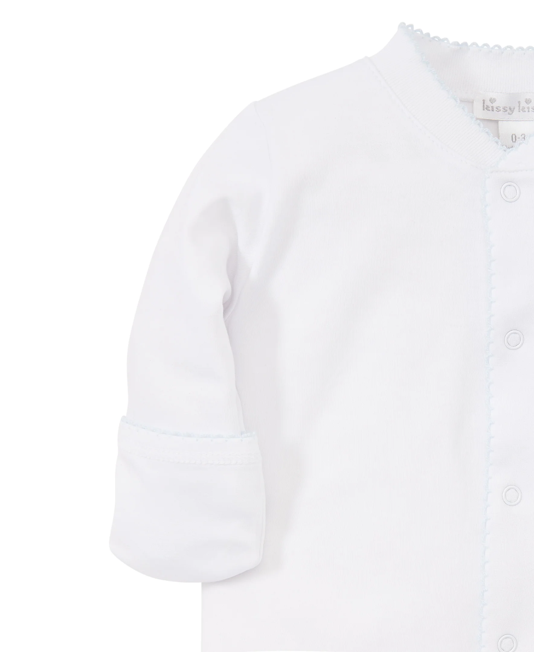 White/Blue Kissy Basics Footie - Image 2