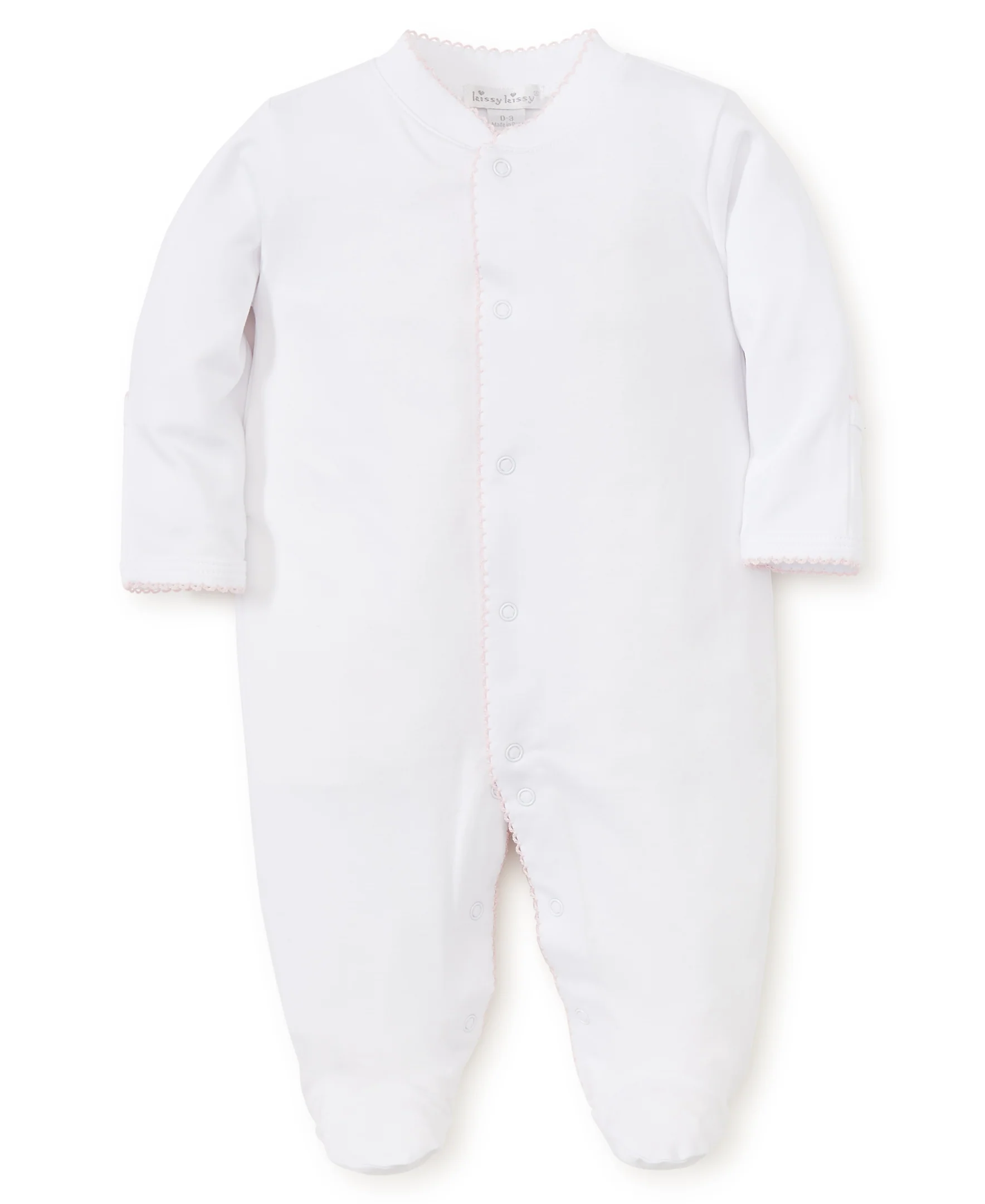 White/Pink Kissy Basics Footie