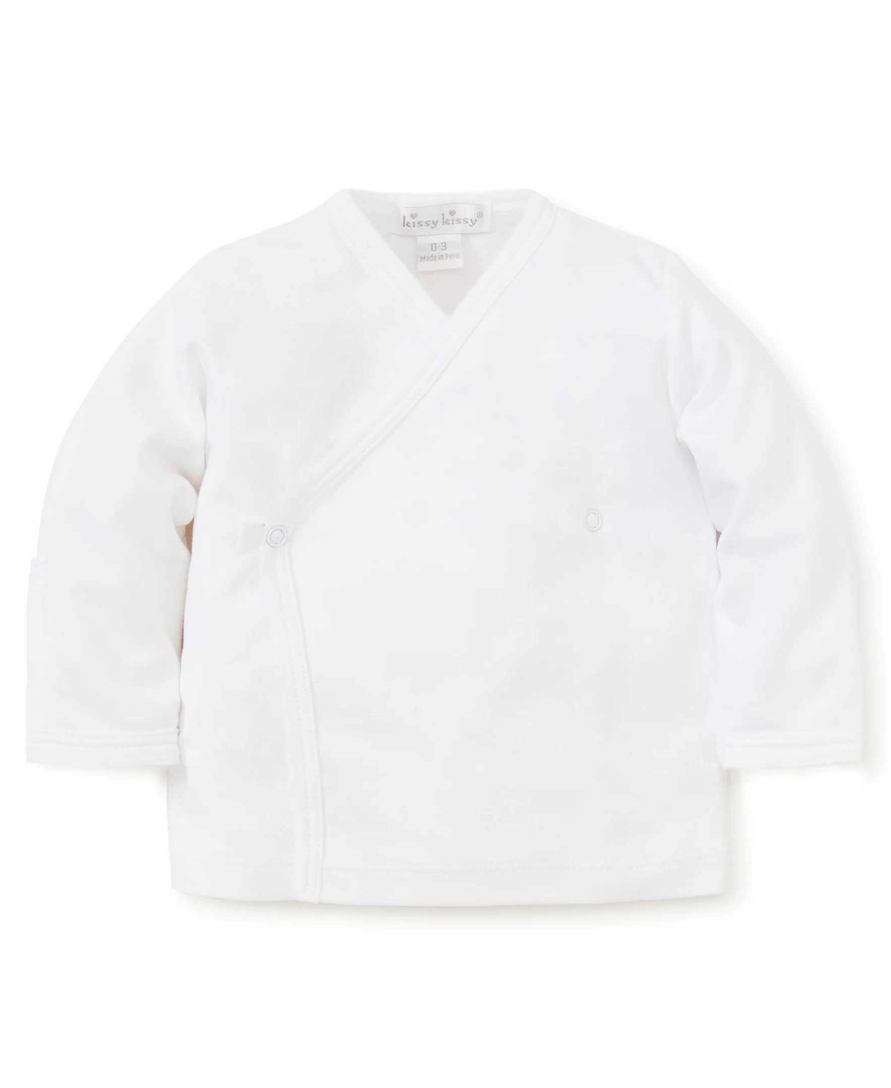 White Kissy Basics Long Sleeve Cross Tee