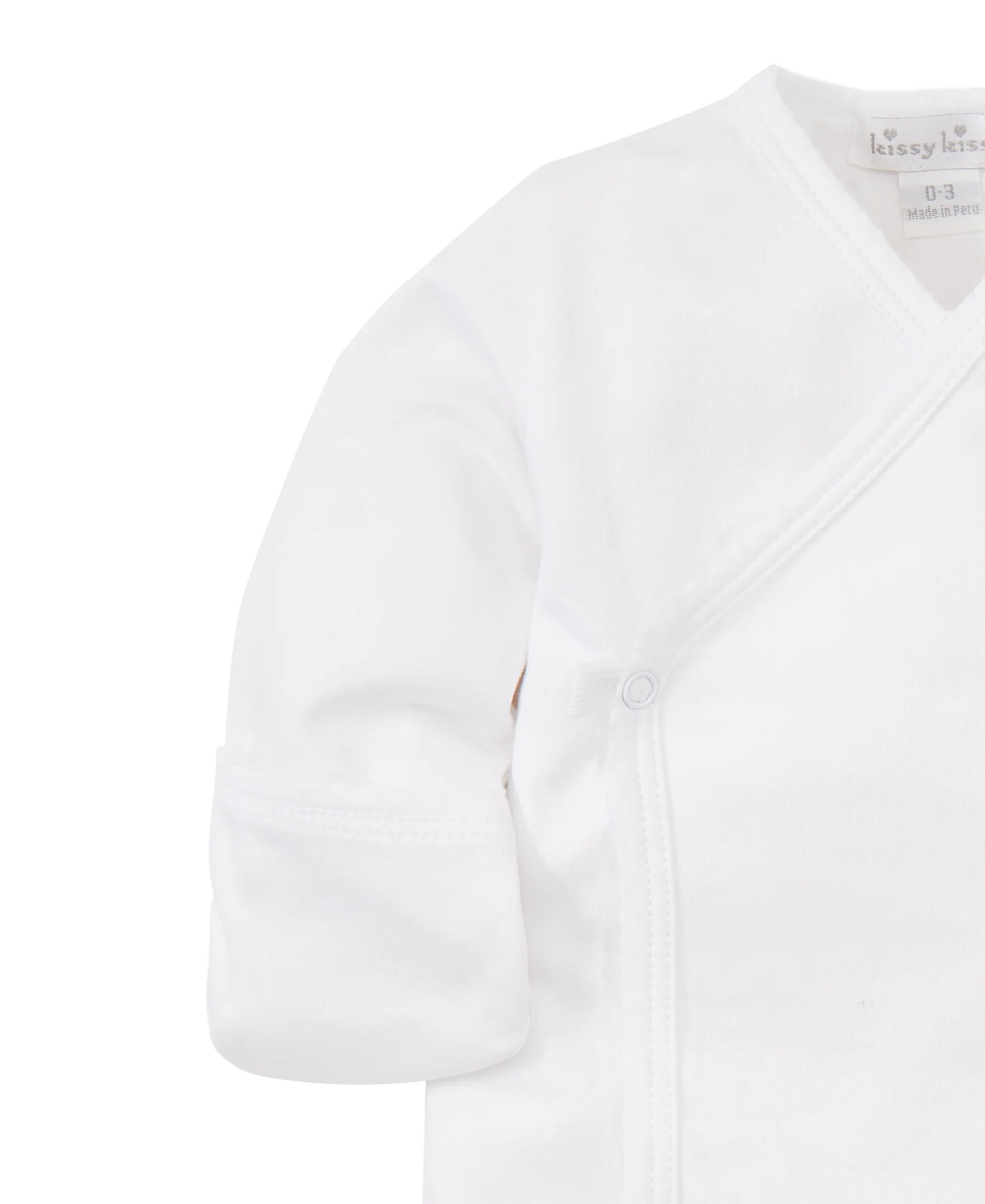 White Kissy Basics Long Sleeve Cross Tee - Image 2