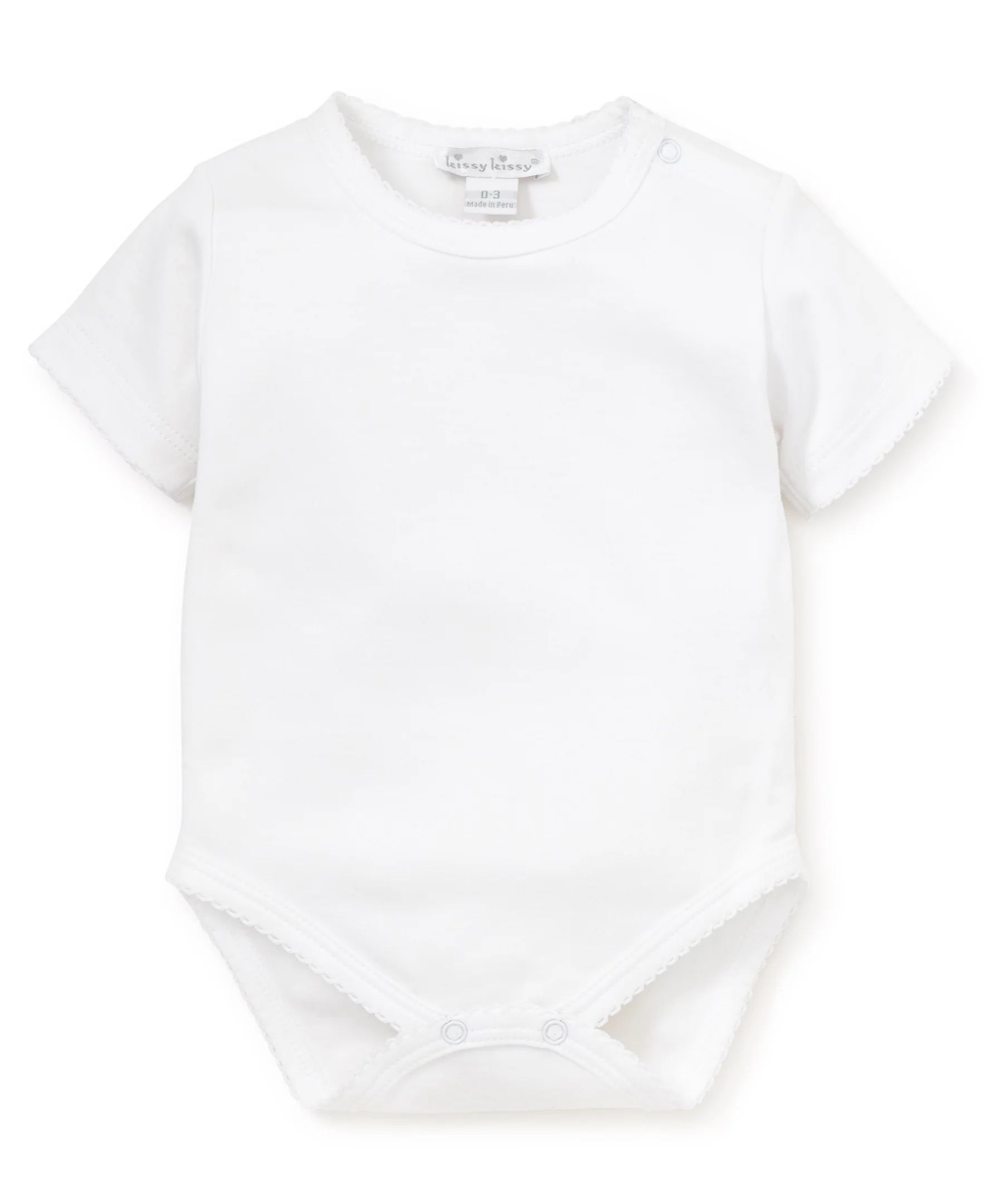 White Kissy Basics Short Sleeve Bodysuit